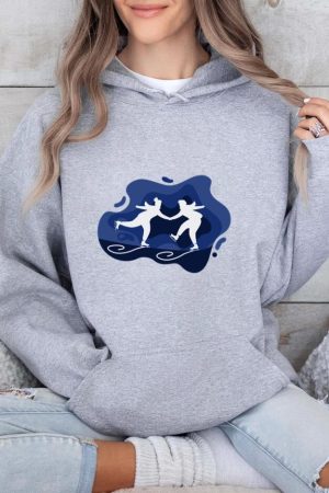 Duo Ice Skating Papercut Hoodie