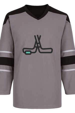 Hockey Sticks And Puck Icon Snow Sports Jersey