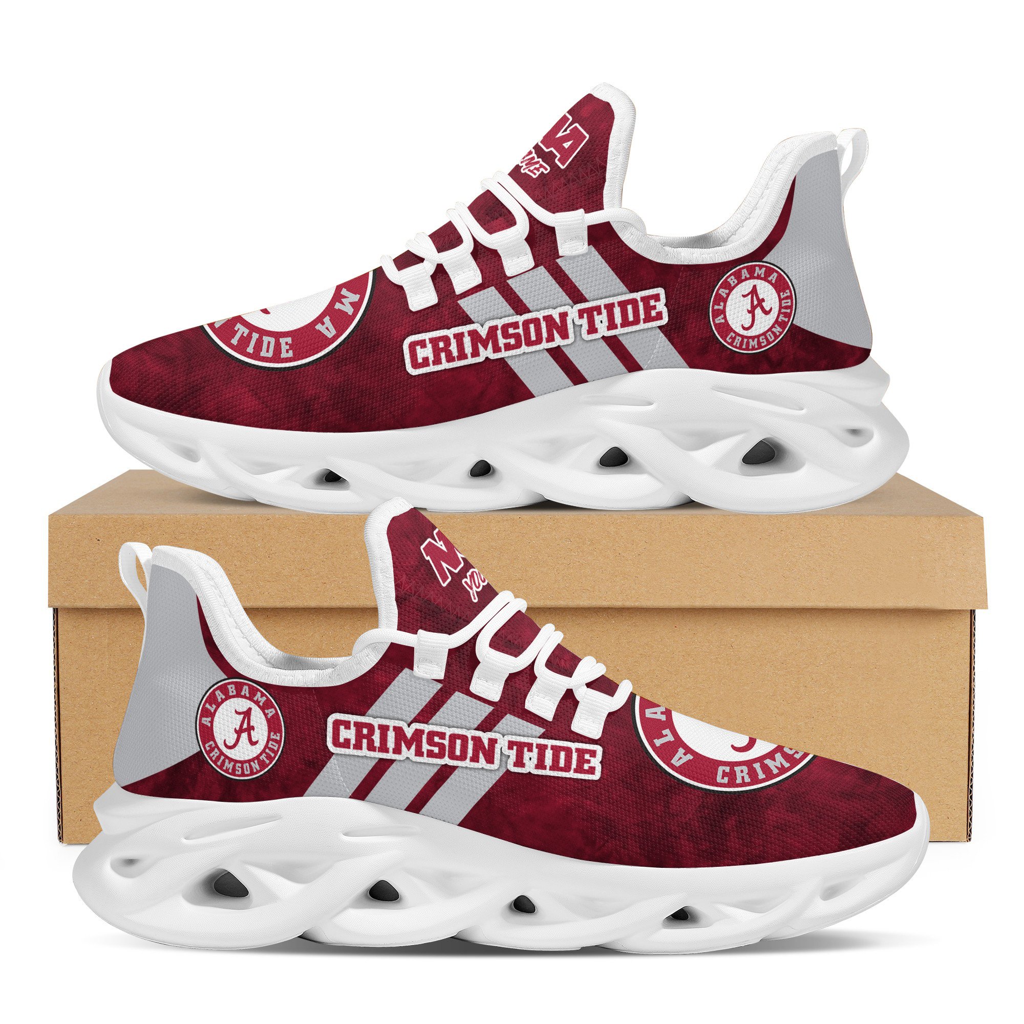 Alabama Crimson Tide Max Soul Shoes Sneakers For Men And Women