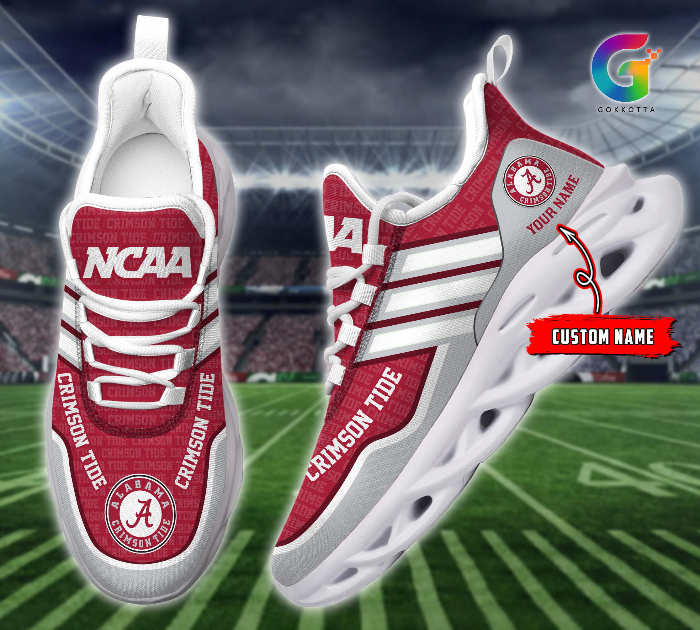 Alabama Crimson Tide NCAA Max Soul Shoes Sneakers For Men And Women