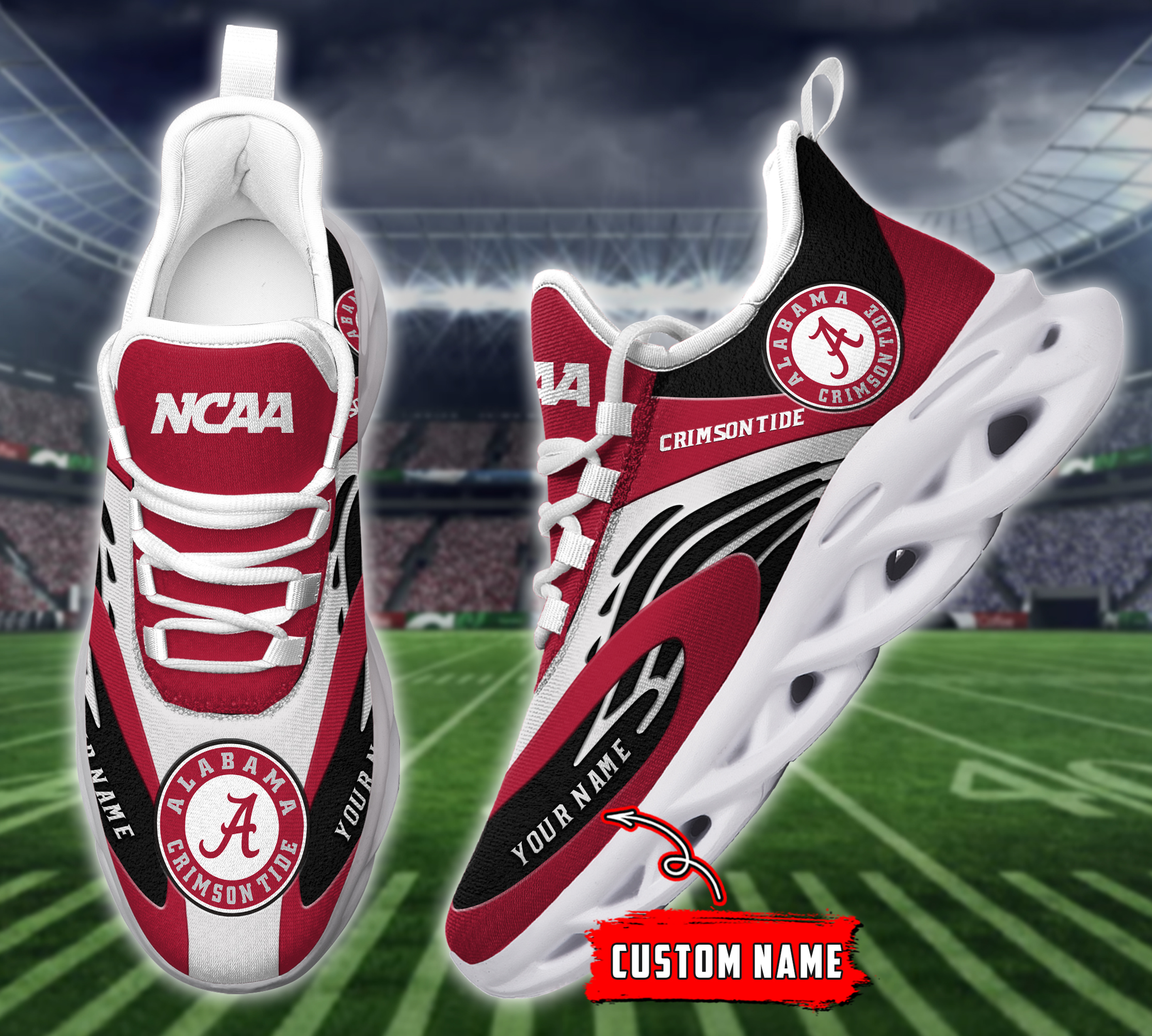 Alabama Crimson Tide NCAA Max Soul Shoes Sneakers For Men And Women
