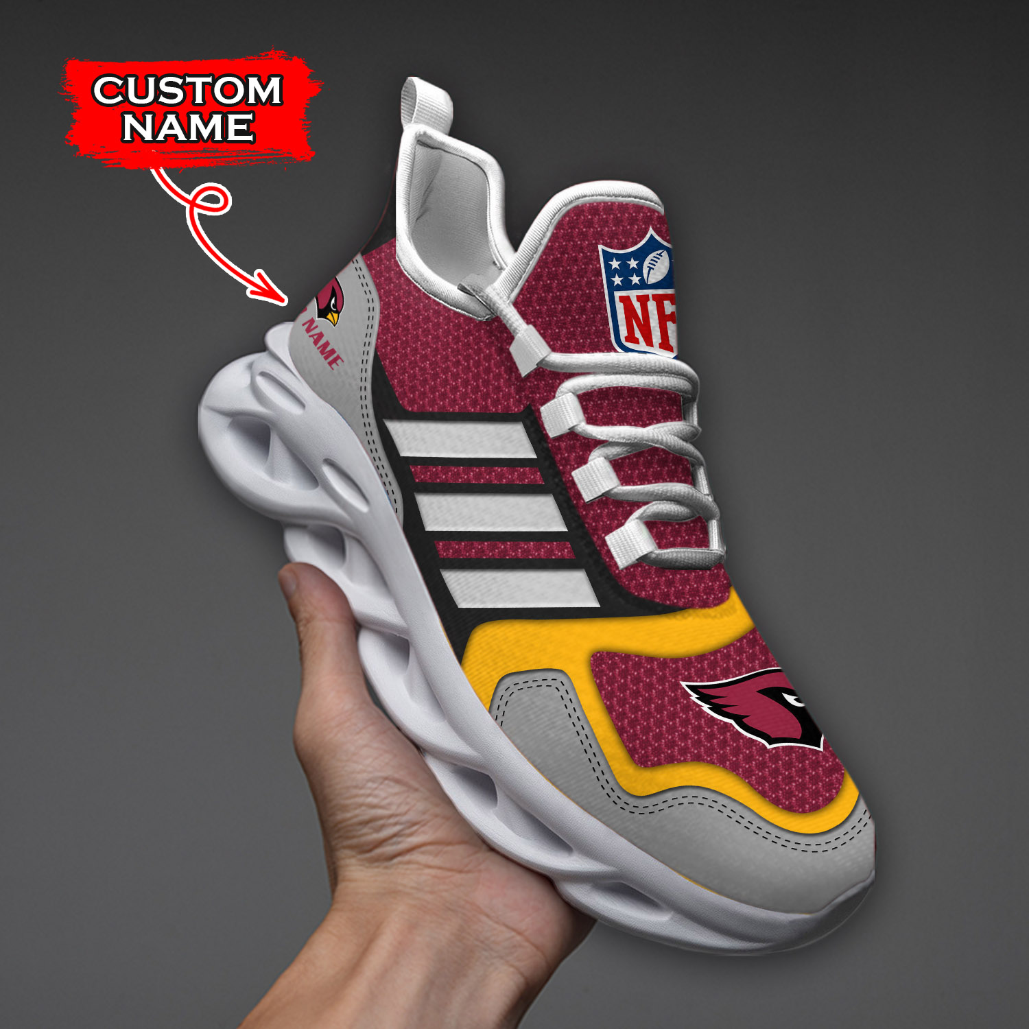 Arizona Cardinals NFL Max Soul Shoes Sneakers For Men And Women