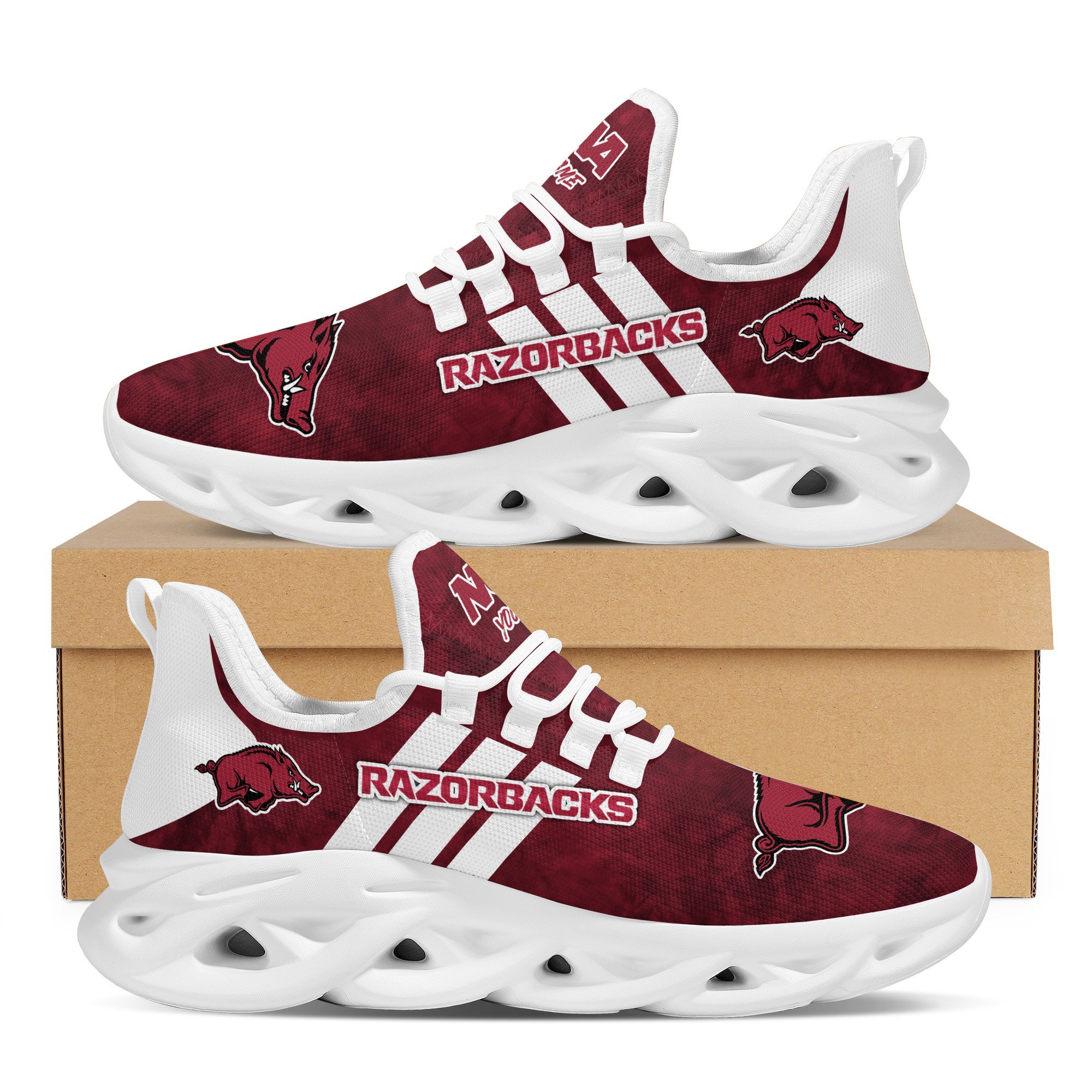Arkansas Razorbacks Max Soul Shoes Sneakers For Men And Women