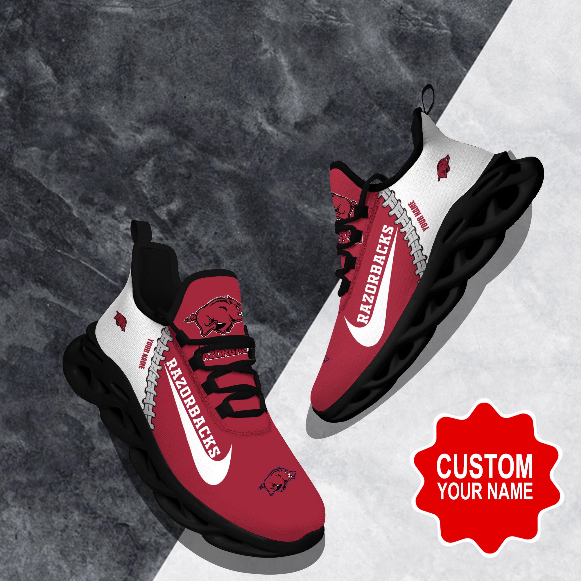 Arkansas Razorbacks Max Soul Shoes Sneakers For Men And Women