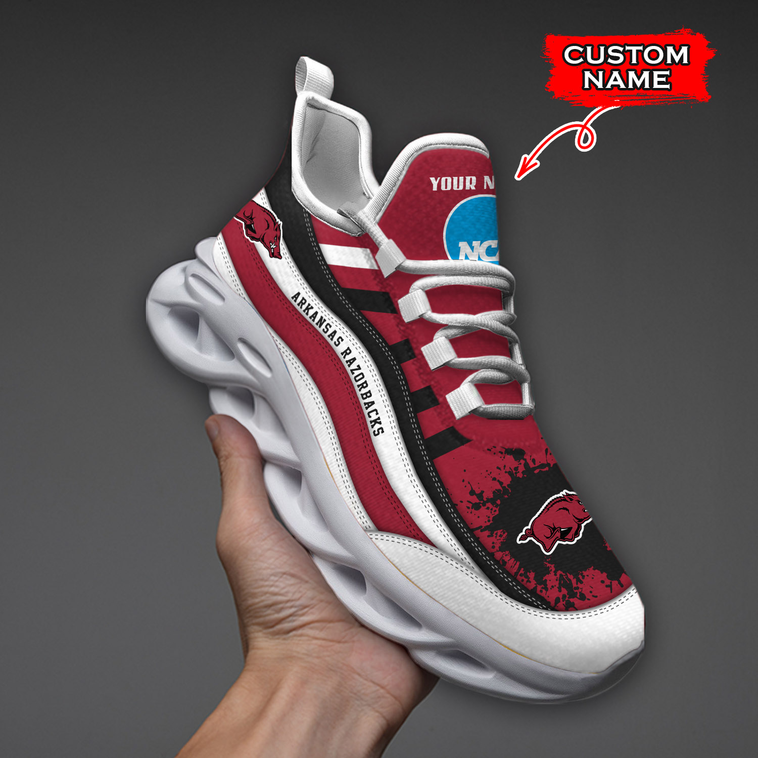 Arkansas Razorbacks NCAA Max Soul Shoes Sneakers For Men And Women