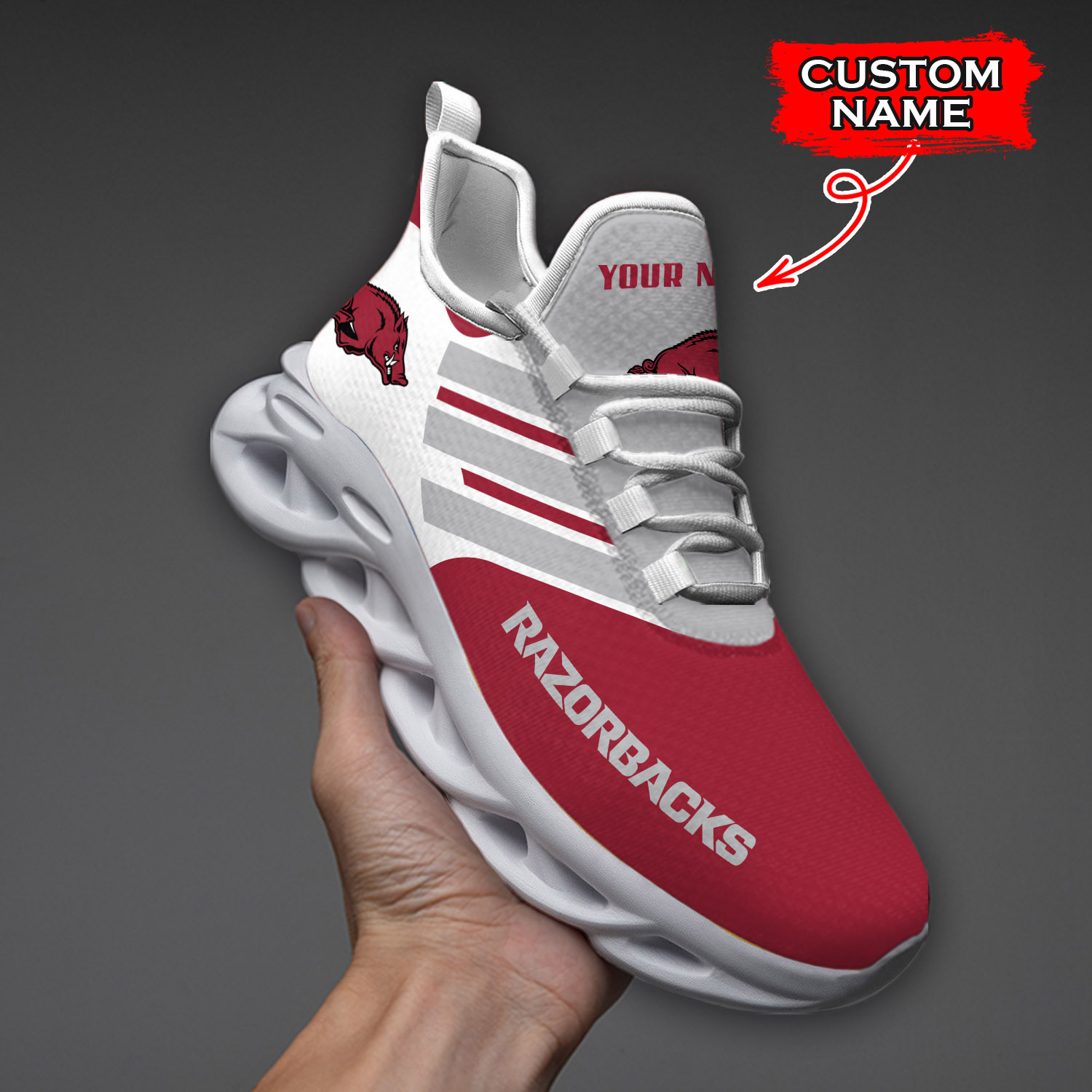 Arkansas Razorbacks NCAA Max Soul Shoes Sneakers For Men And Women