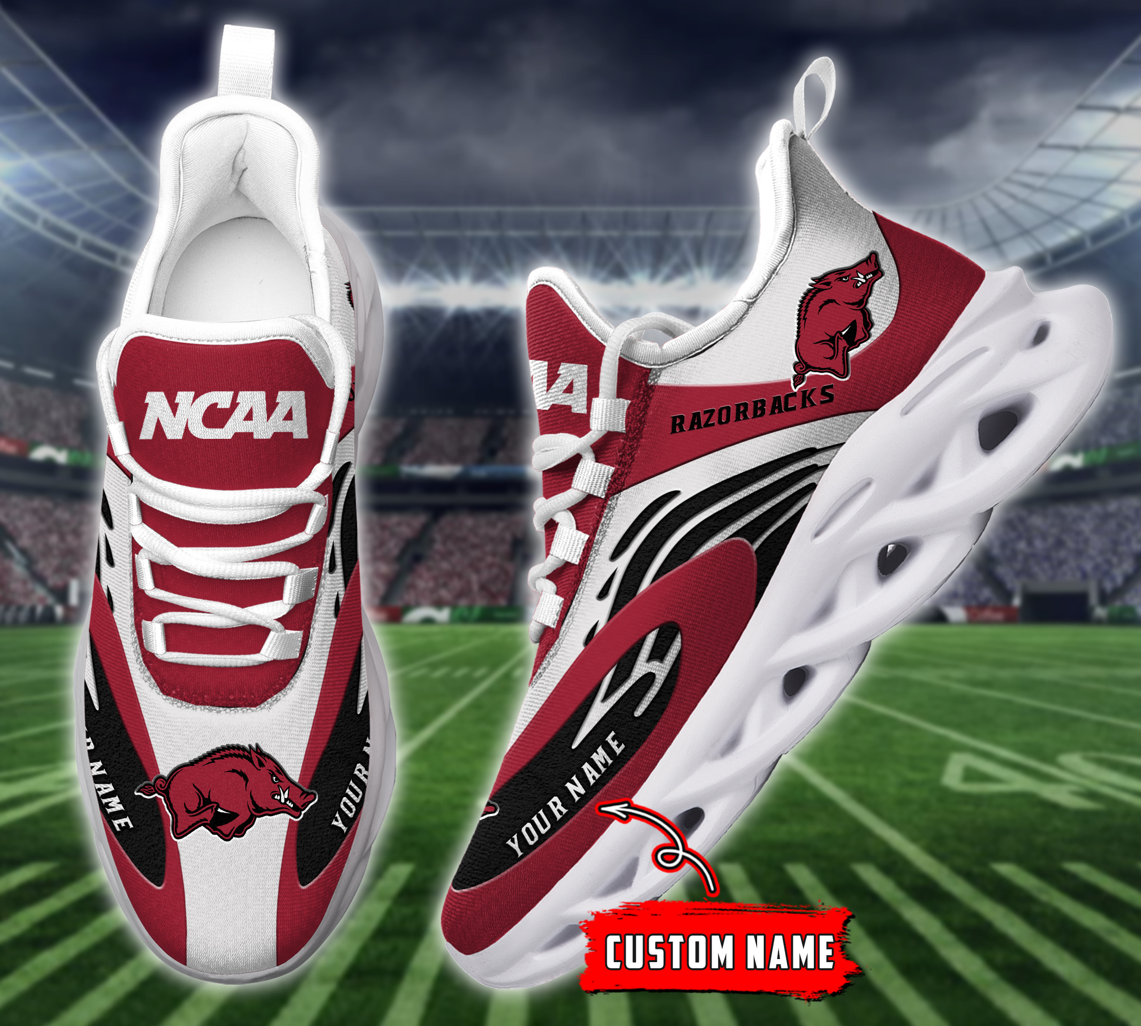 Arkansas Razorbacks NCAA Max Soul Shoes Sneakers For Men And Women