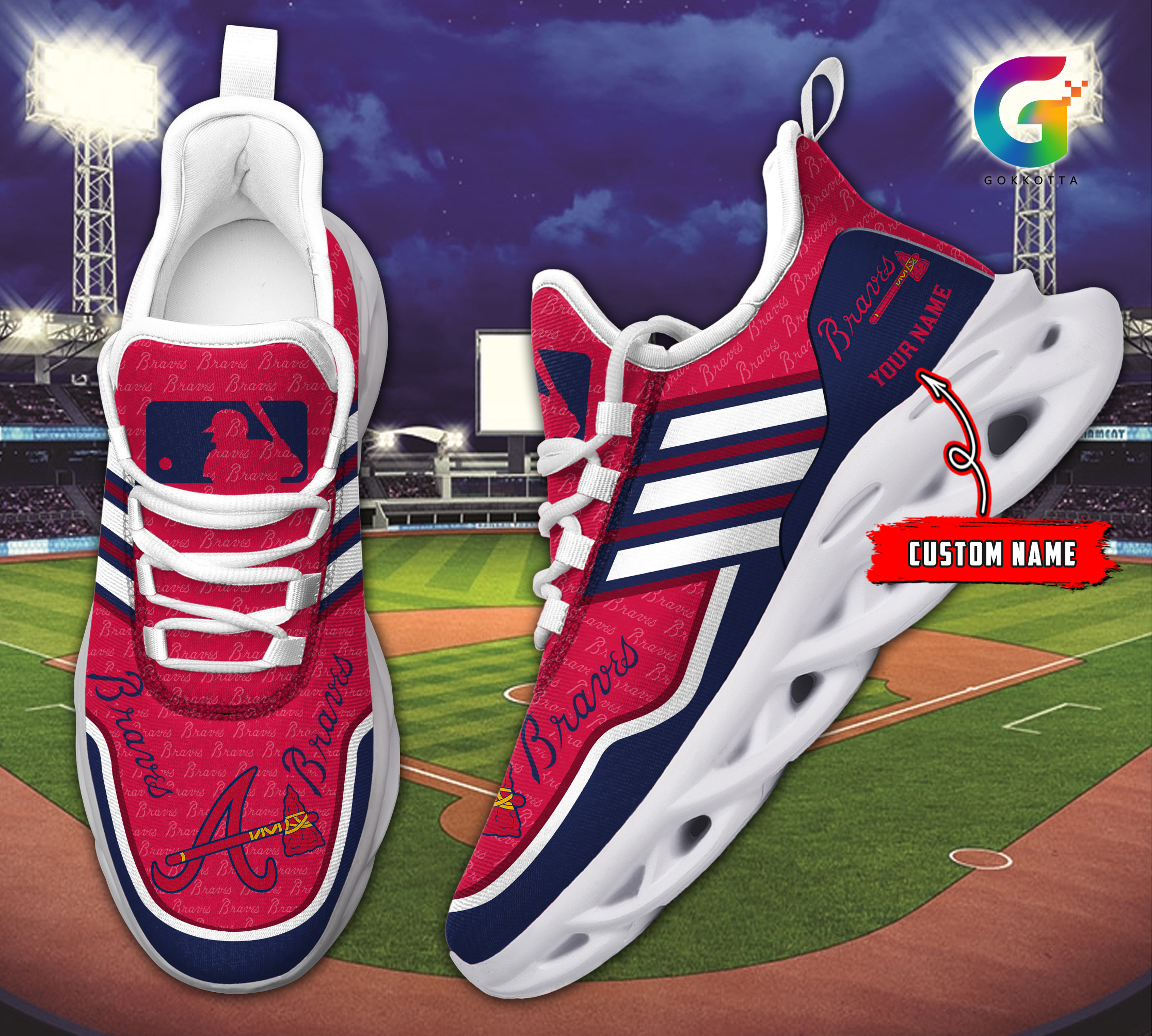 Atlanta Braves MLB Max Soul Shoes Sneakers For Men And Women