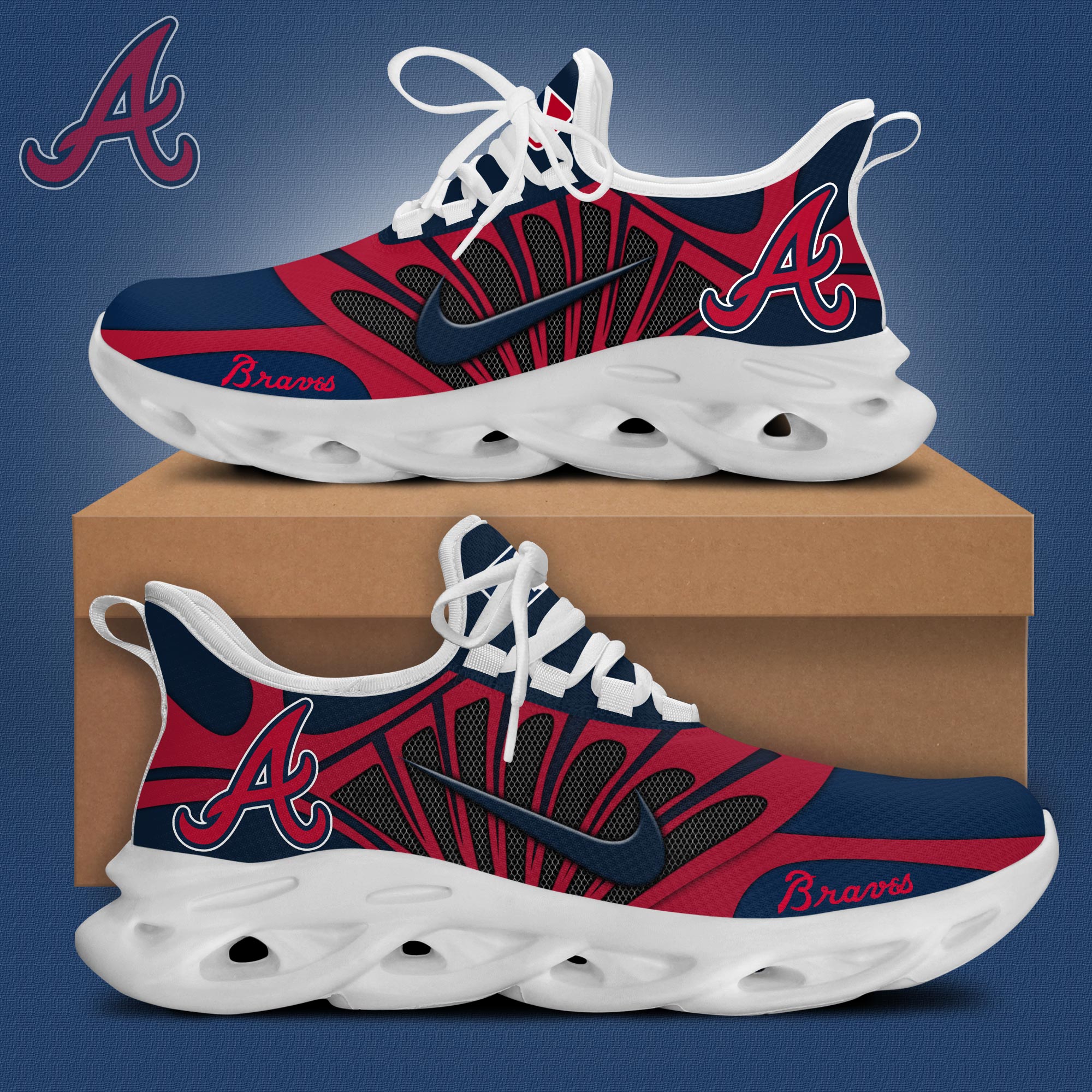 Atlanta Braves Max Soul Shoes Sneakers For Men And Women