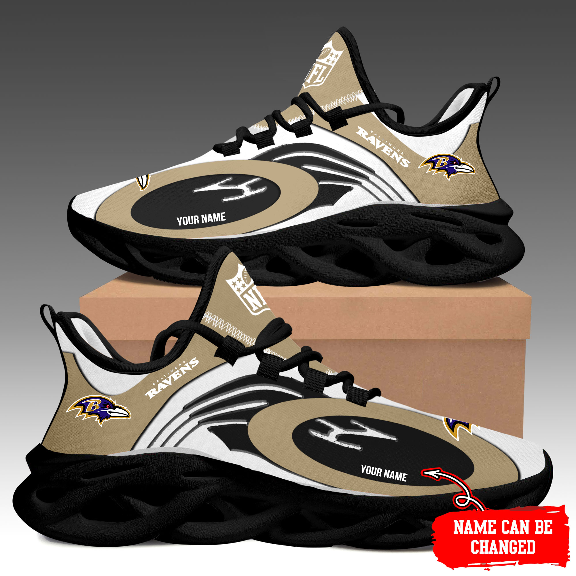 Baltimore Ravens Max Soul Shoes Sneakers For Men And Women