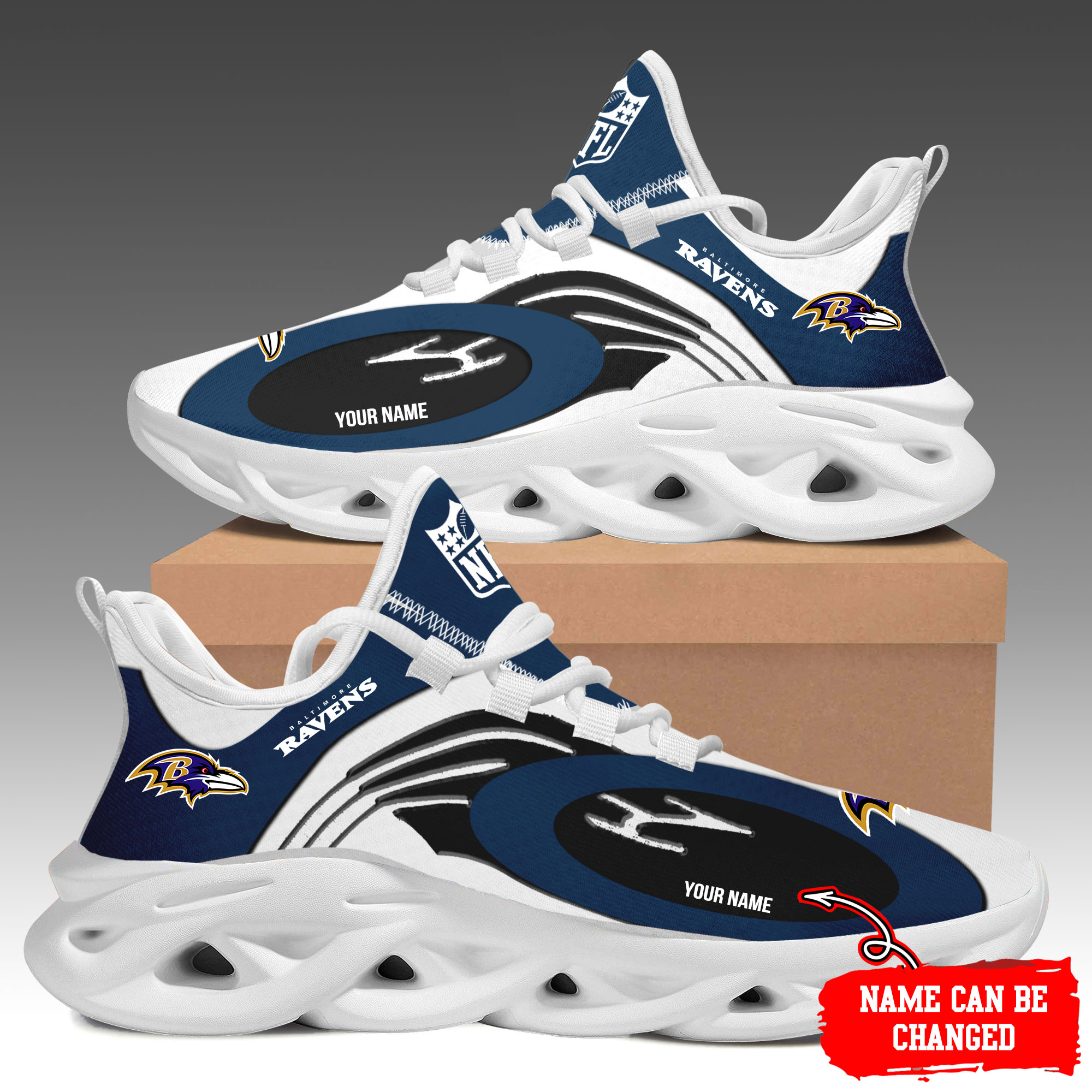 Baltimore Ravens Max Soul Shoes Sneakers For Men And Women