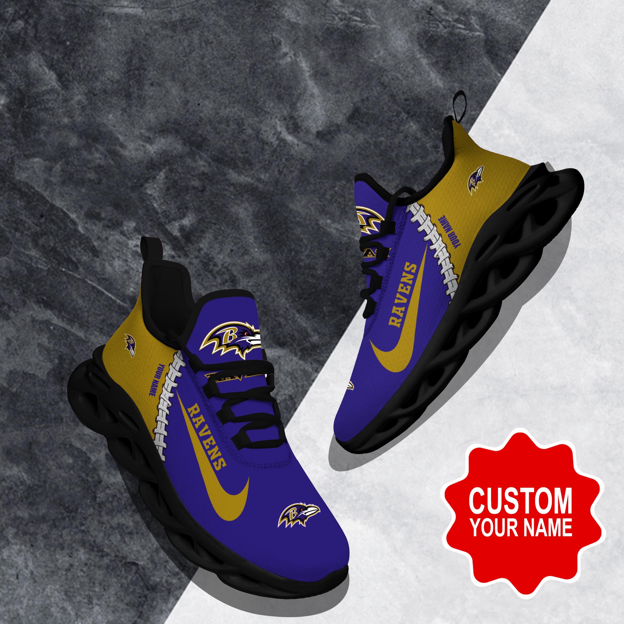 Baltimore Ravens Max Soul Shoes Sneakers For Men And Women