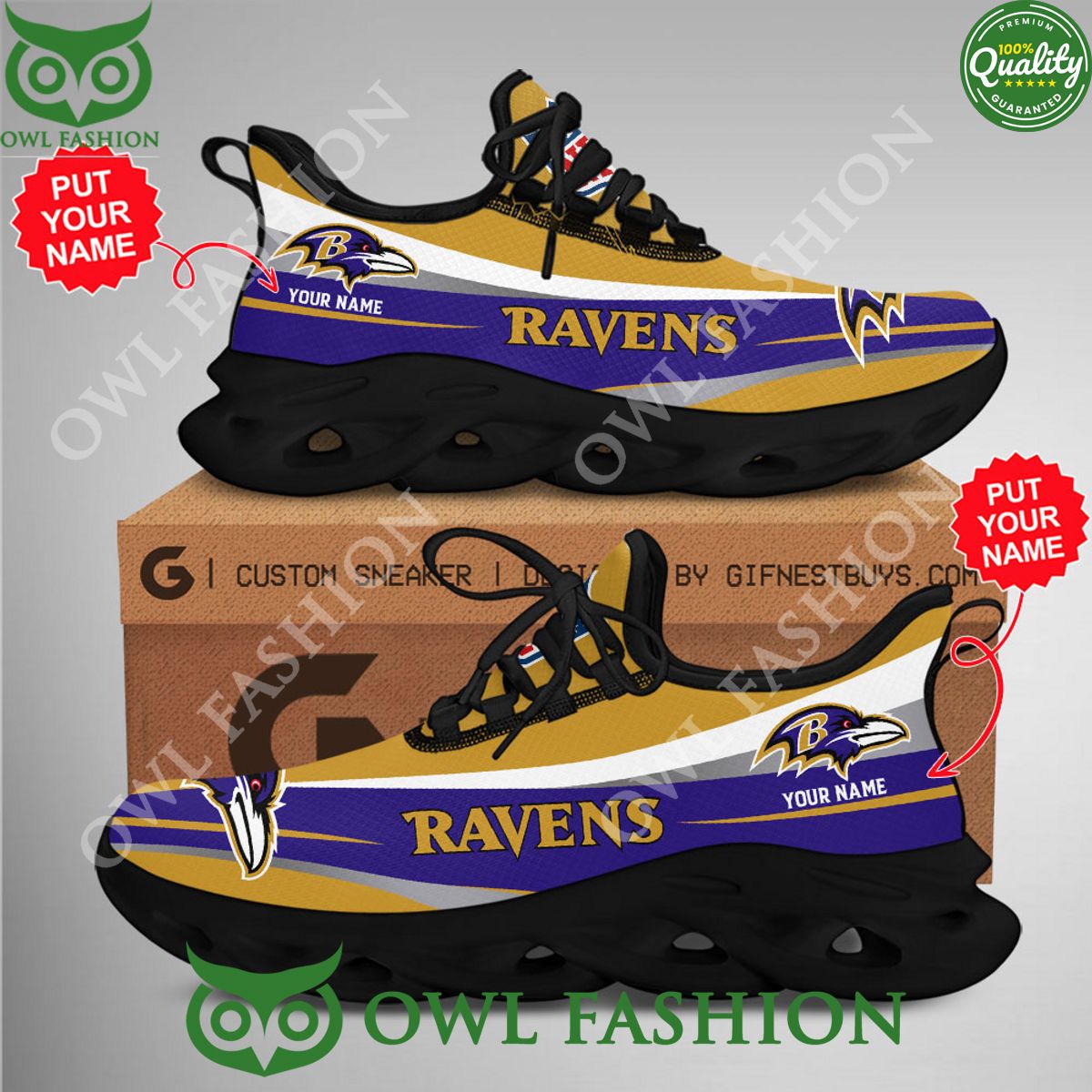 Baltimore Ravens Max Soul Shoes Sneakers For Men And Women