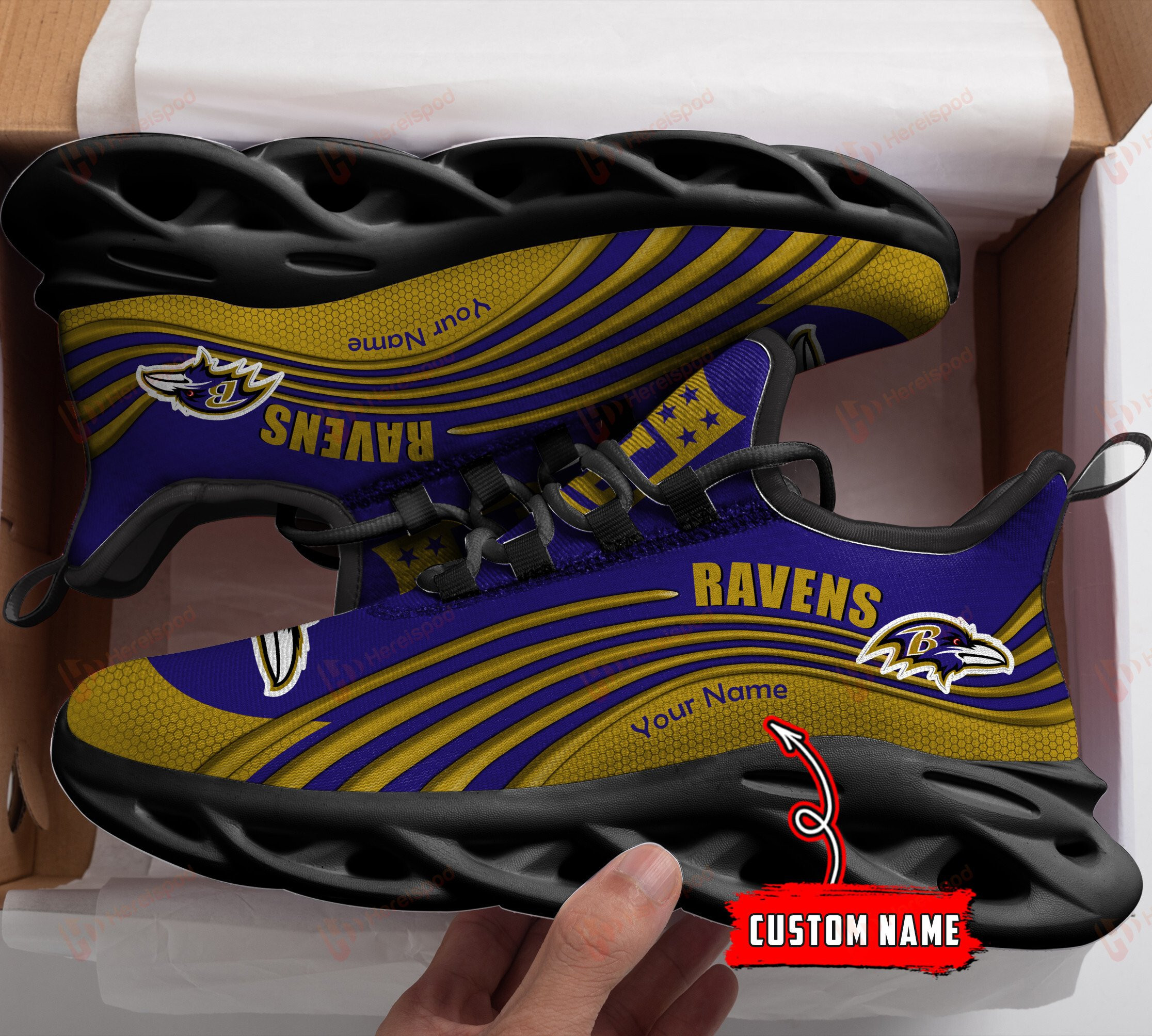 Baltimore Ravens NFL Max Soul Shoes Sneakers For Men And Women
