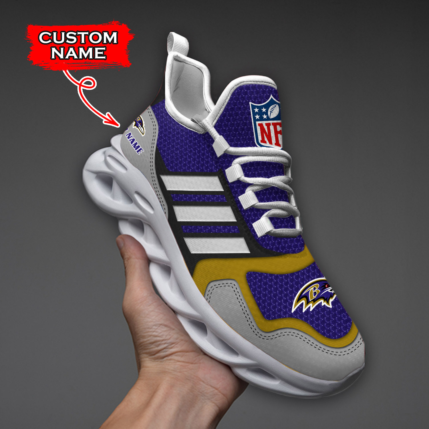 Baltimore Ravens NFL Max Soul Shoes Sneakers For Men And Women