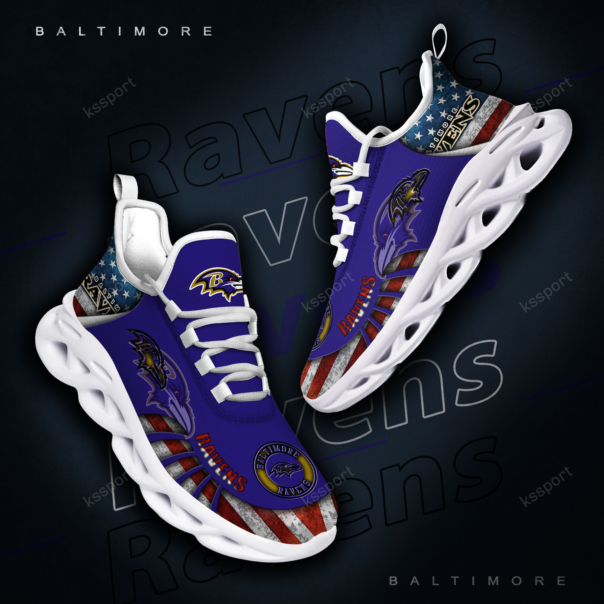 Baltimore Ravens NFL Max Soul Shoes Sneakers For Men And Women