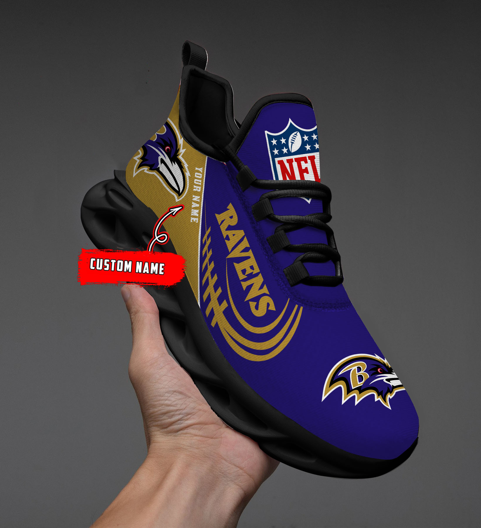 Baltimore Ravens NFL Max Soul Shoes Sneakers For Men And Women
