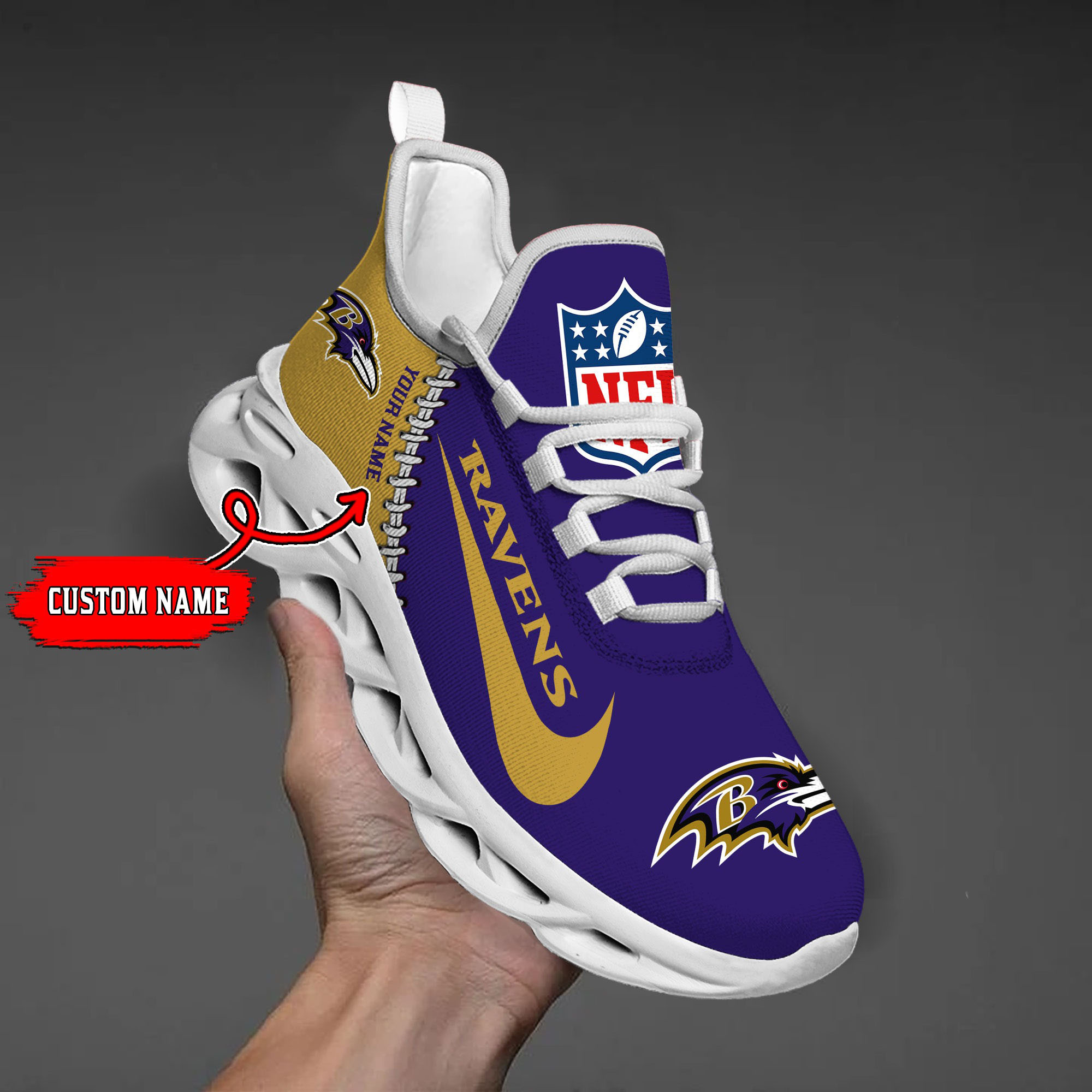 Baltimore Ravens NFL Max Soul Shoes Sneakers For Men And Women