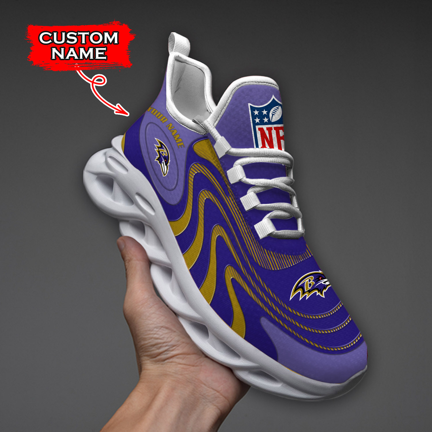 Baltimore Ravens NFL Max Soul Shoes Sneakers For Men And Women