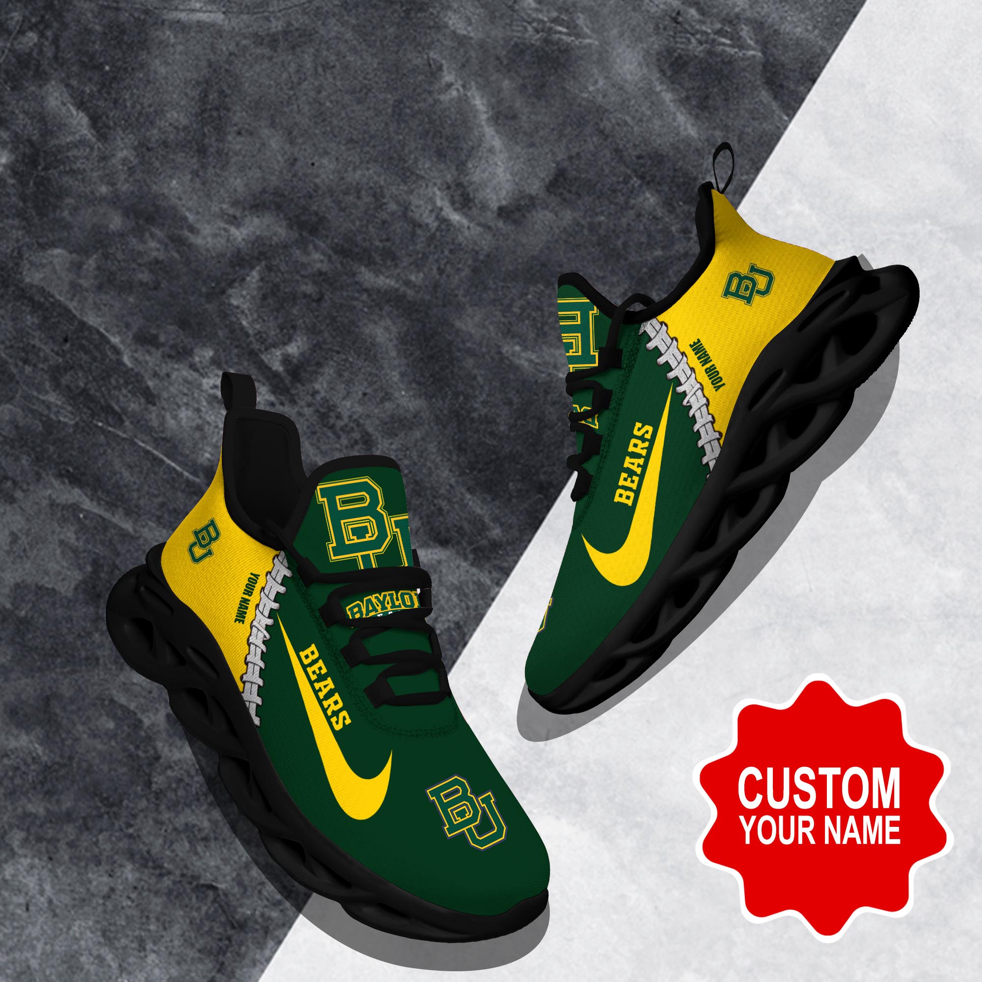 Baylor Bears Max Soul Shoes Sneakers For Men And Women