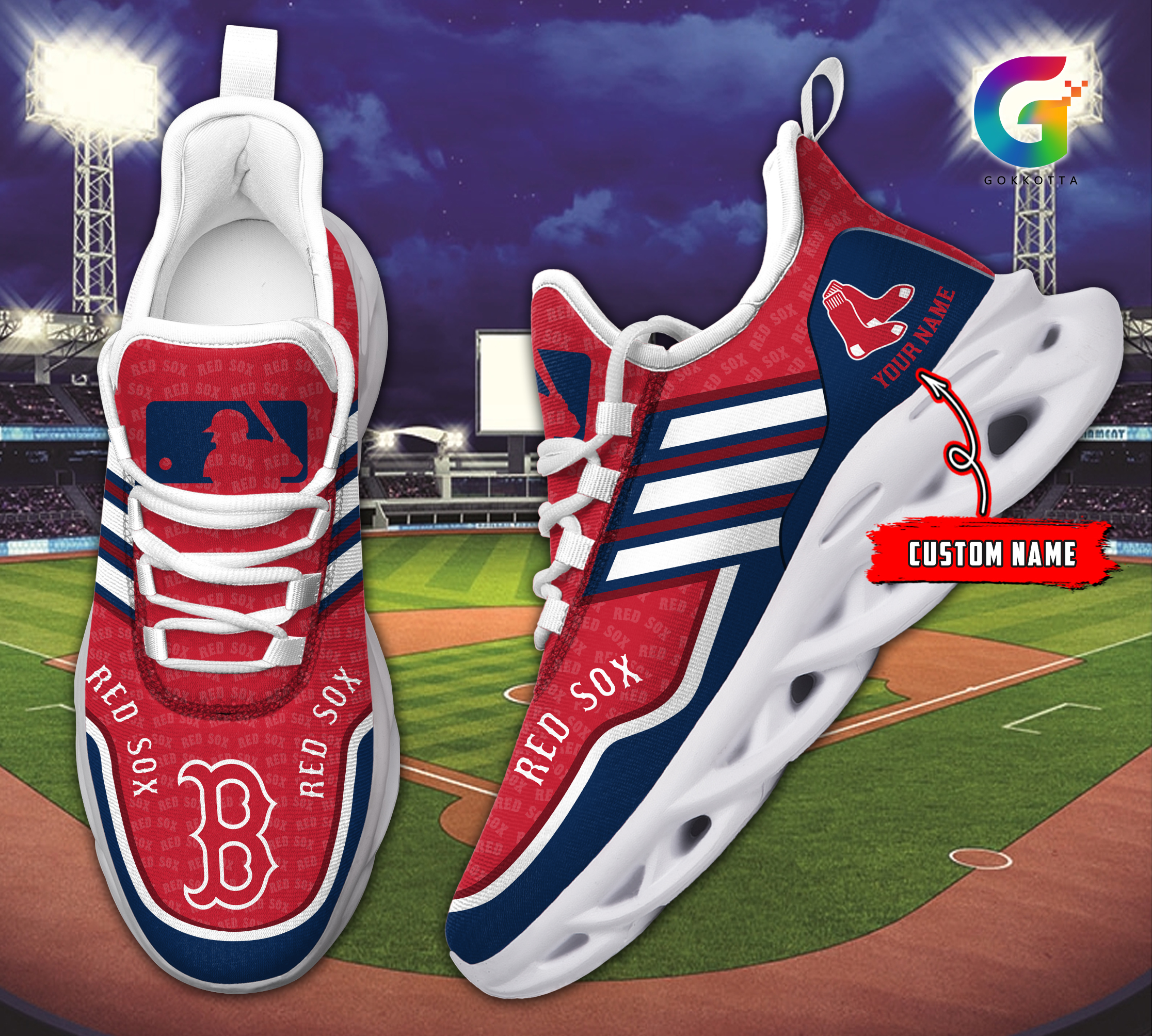 Boston Red Sox MLB Max Soul Shoes Sneakers For Men And Women