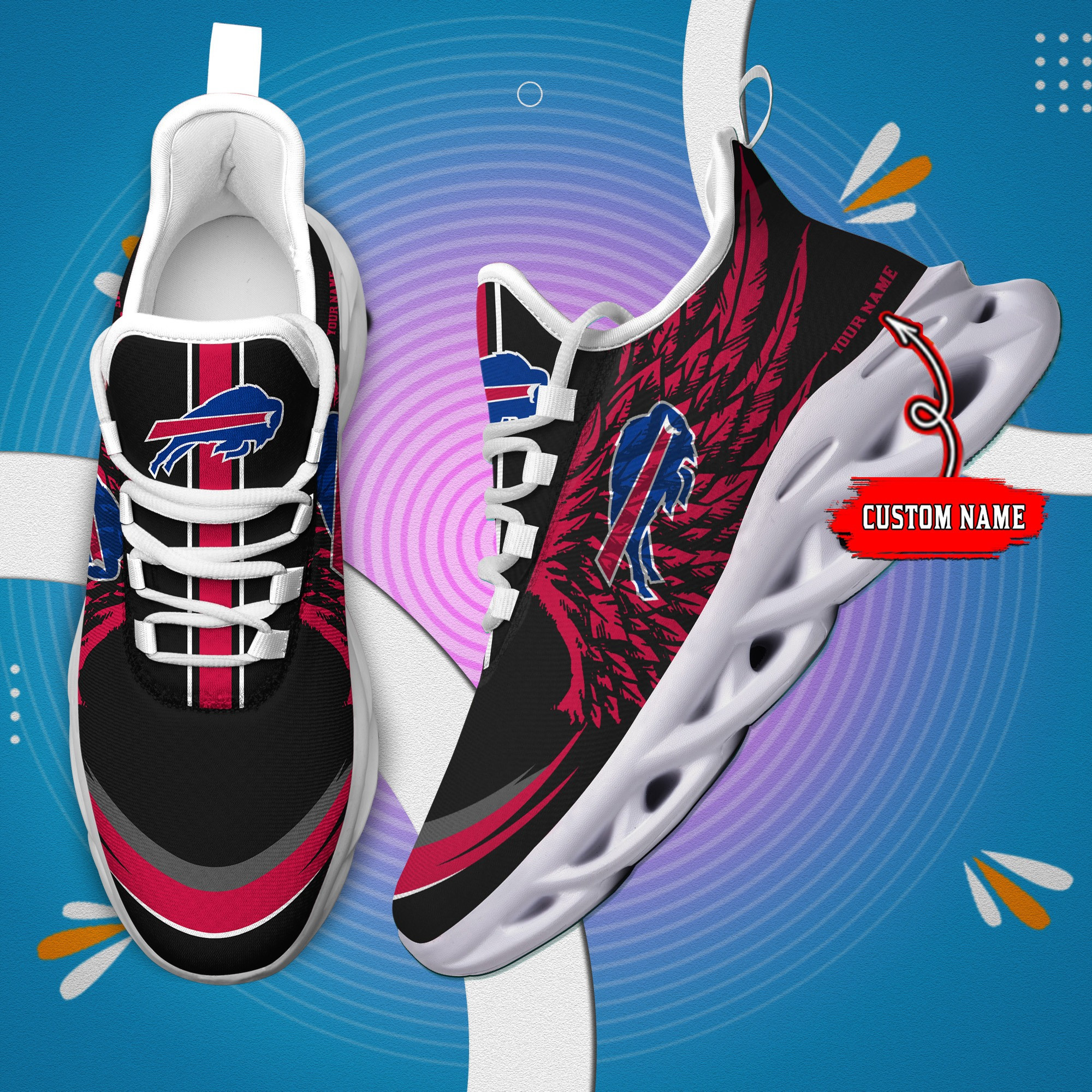Buffalo Bills NFL Max Soul Shoes Sneakers For Men And Women