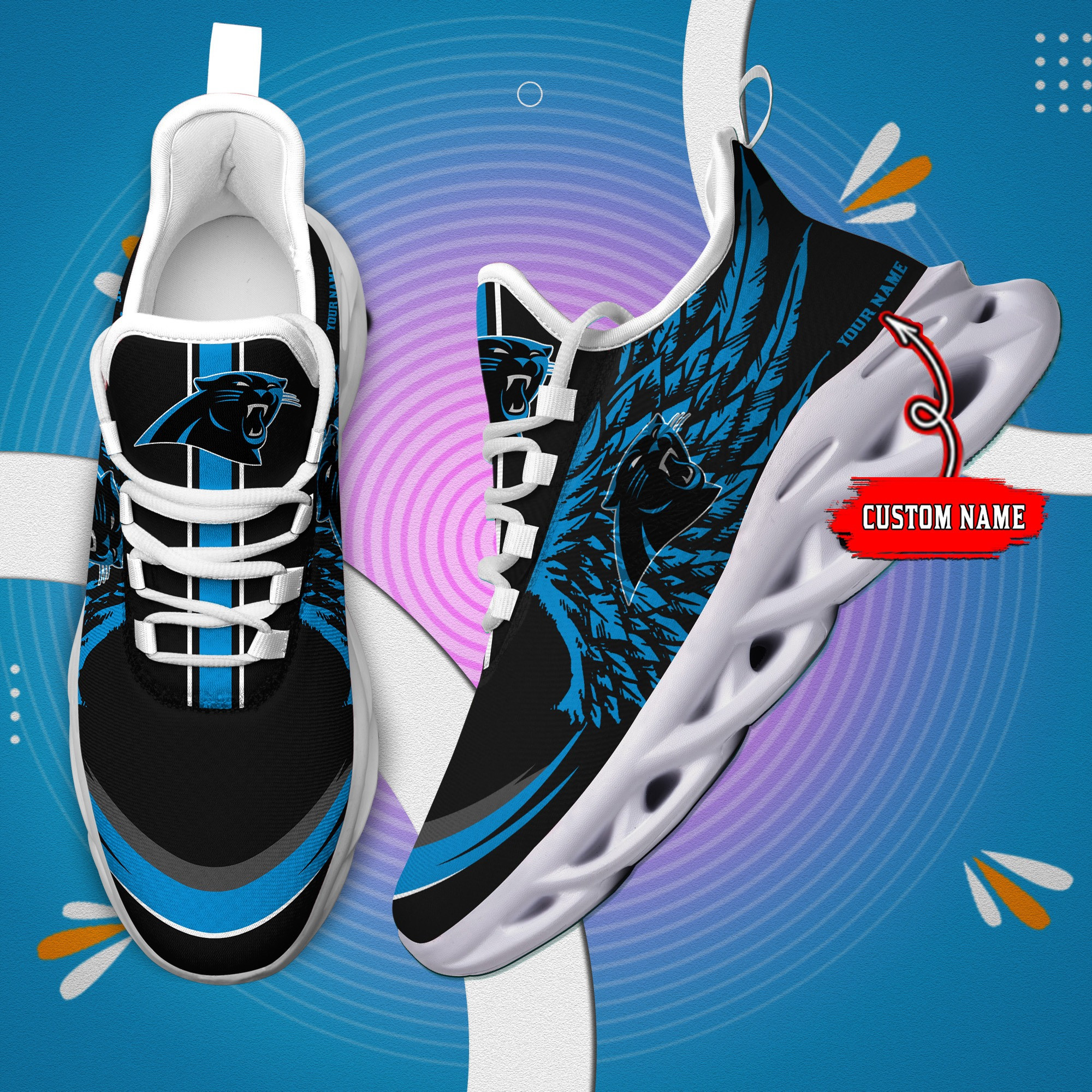 Carolina Panthers NFL Max Soul Shoes Sneakers For Men And Women