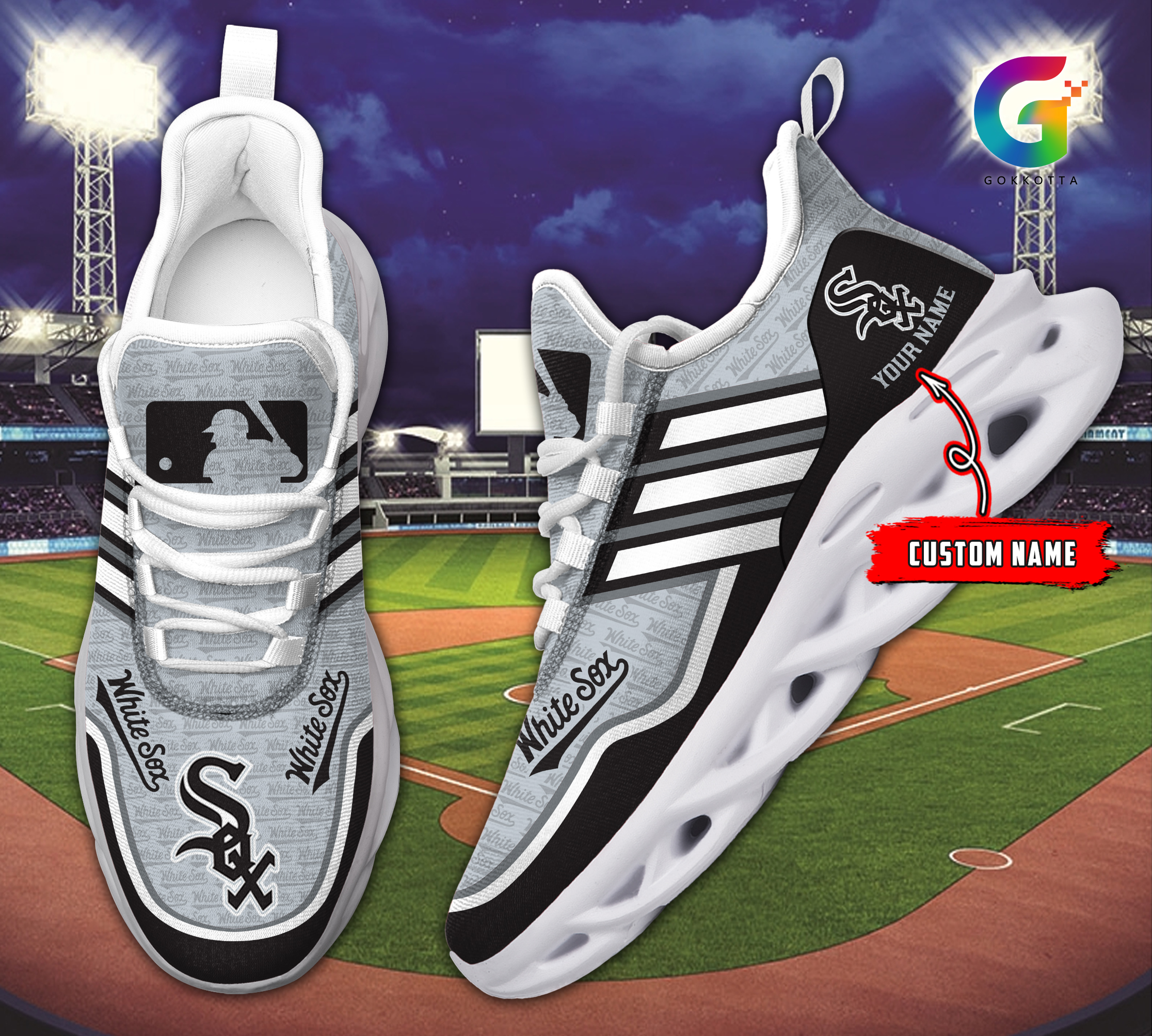 Chicago White Sox MLB Max Soul Shoes Sneakers For Men And Women