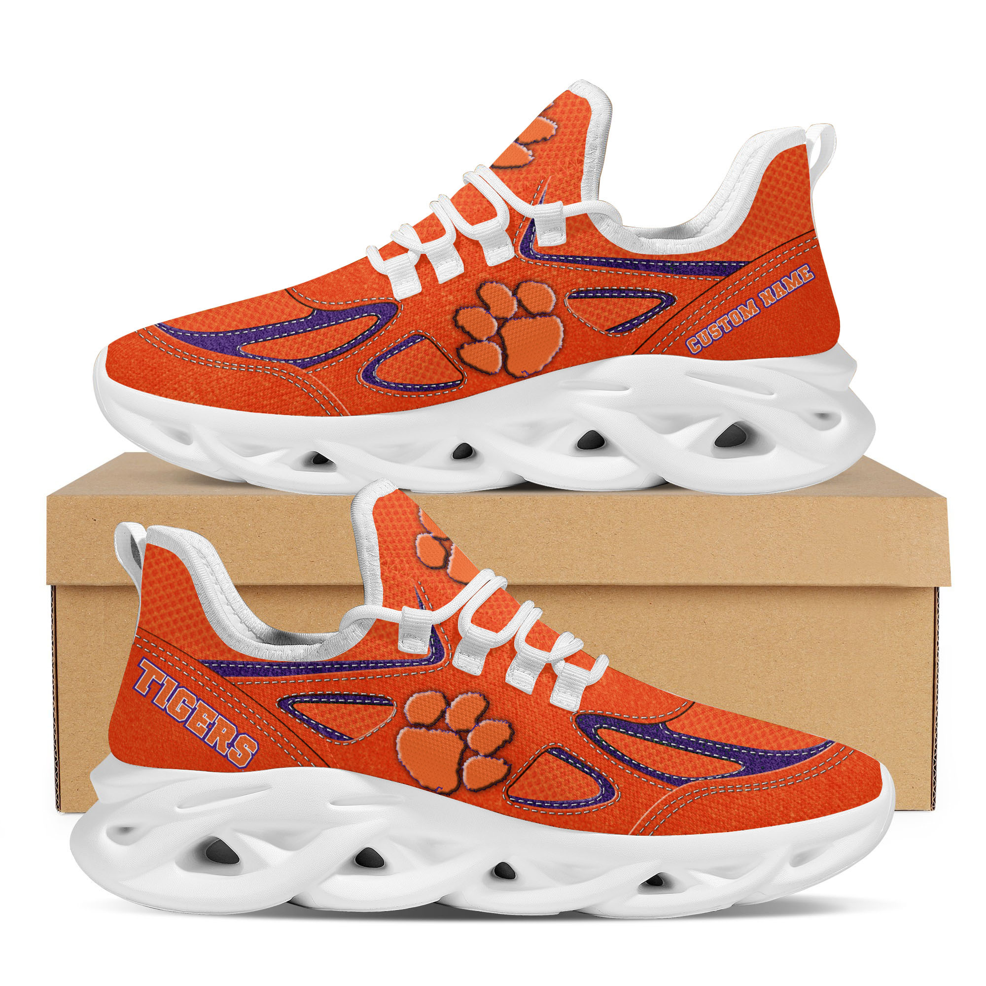 Clemson Tigers Max Soul Shoes Sneakers For Men And Women