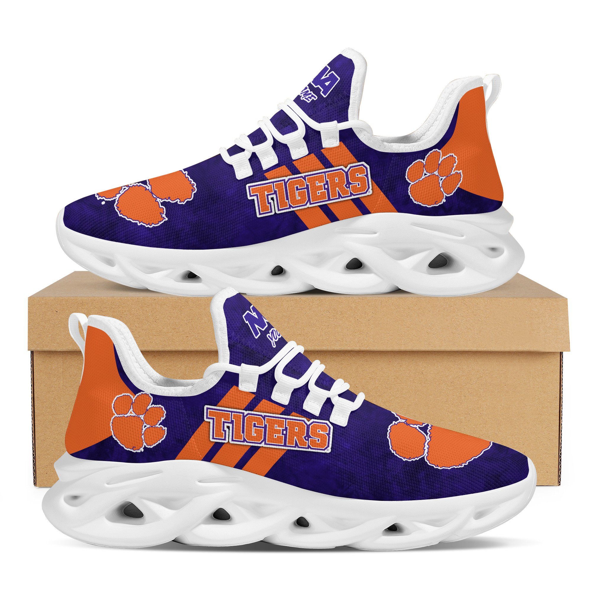 Clemson Tigers Max Soul Shoes Sneakers For Men And Women