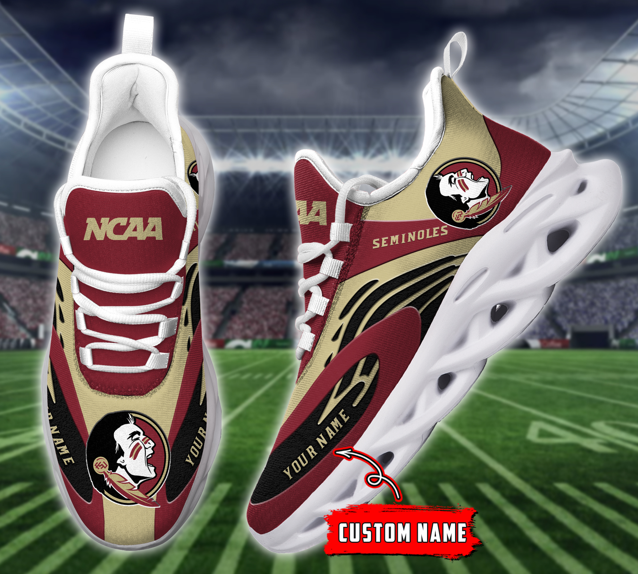 Florida State Seminoles NCAA Max Soul Shoes Sneakers For Men And Women