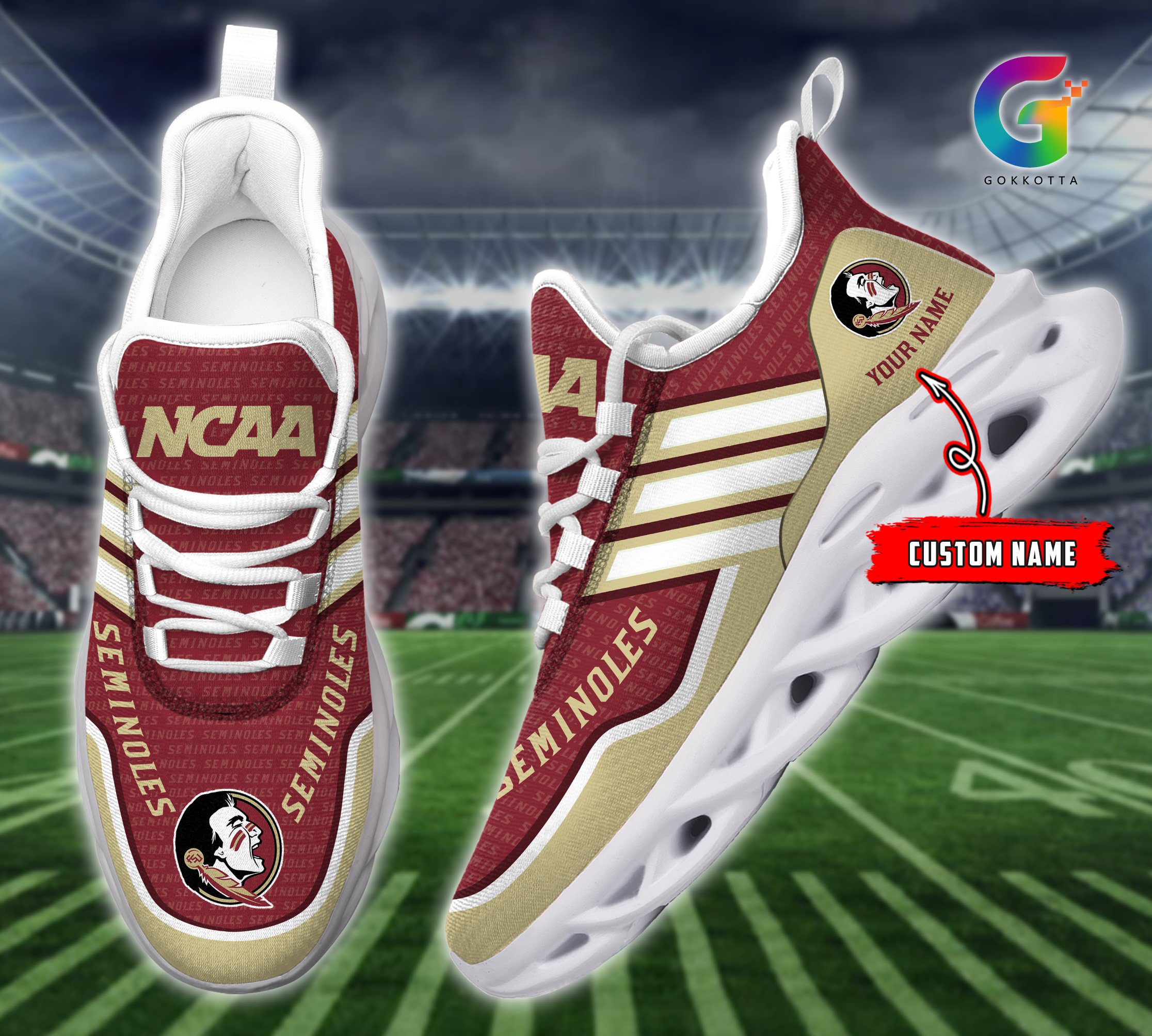 Florida State Seminoles NCAA Max Soul Shoes Sneakers For Men And Women