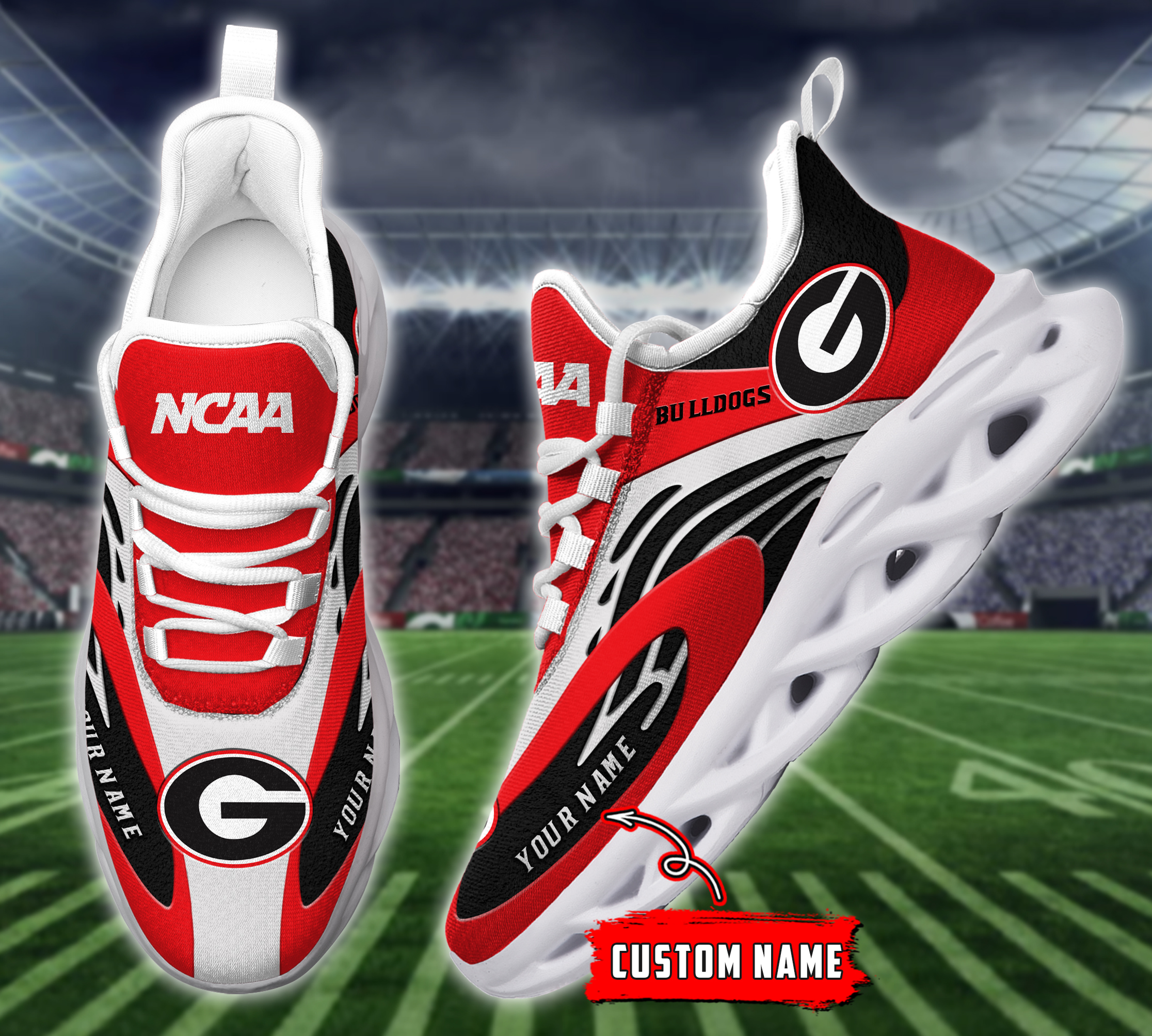 Georgia Bulldogs NCAA Max Soul Shoes Sneakers For Men And Women