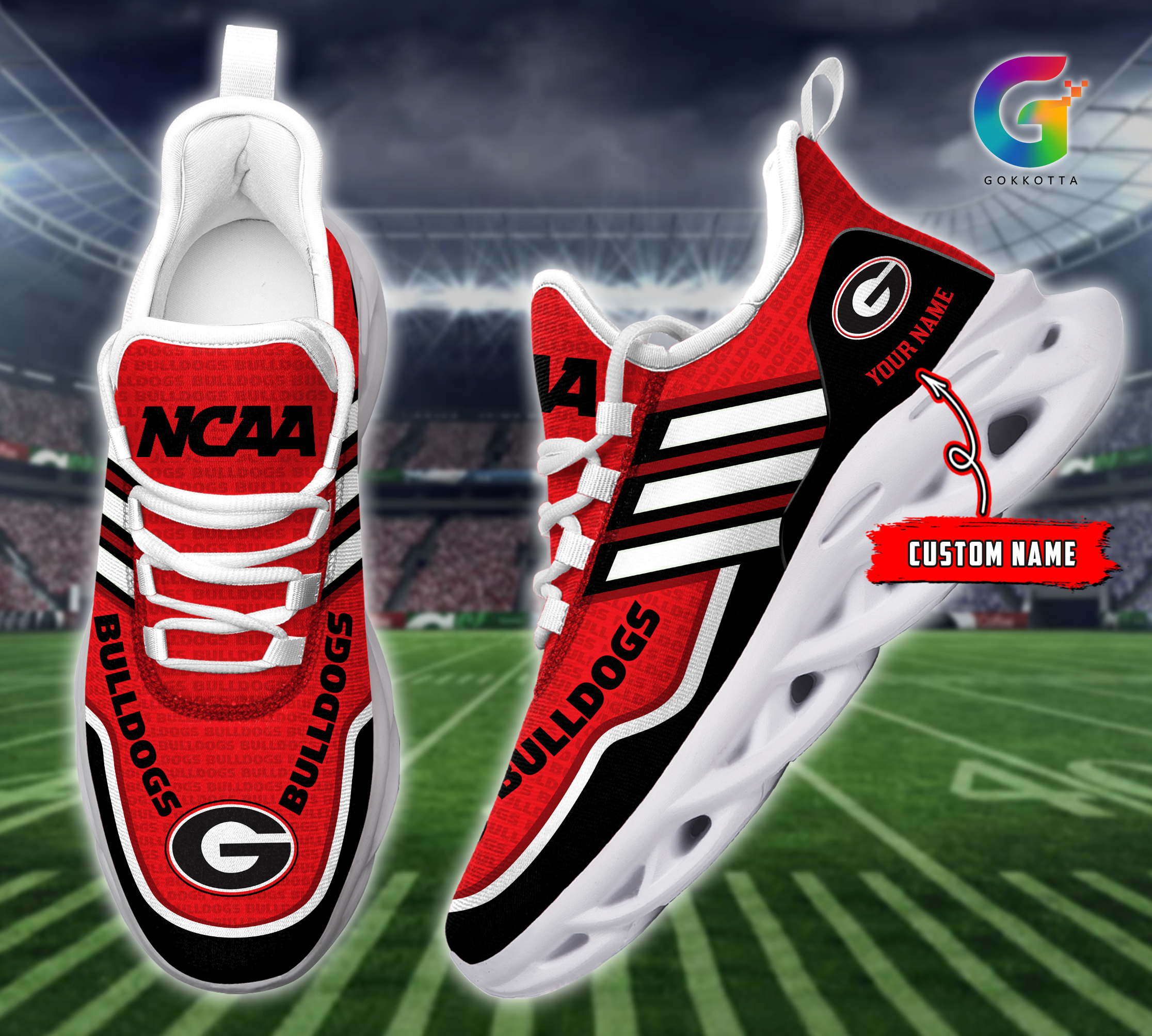 Georgia Bulldogs NCAA Max Soul Shoes Sneakers For Men And Women