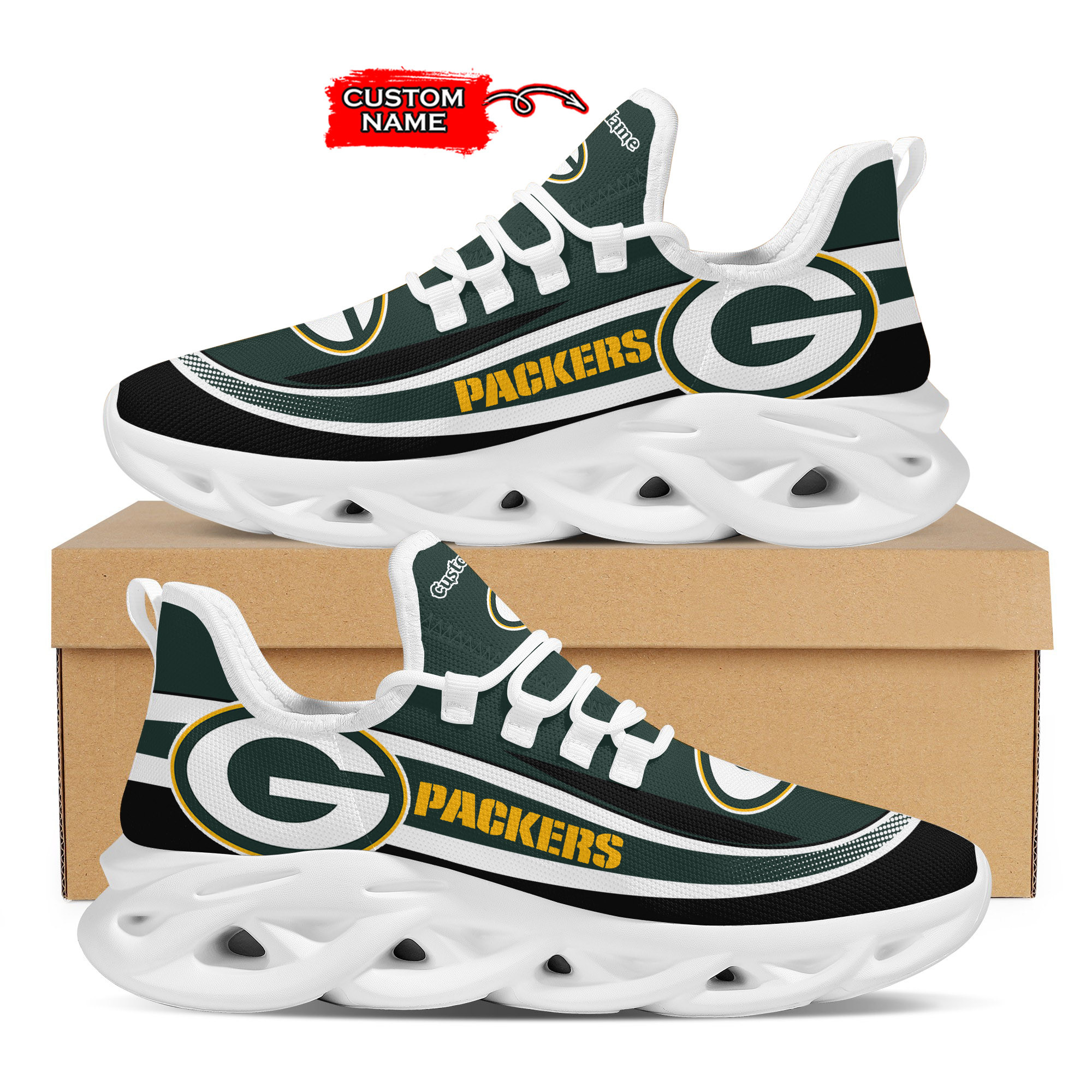 Green Bay Packers Max Soul Shoes Sneakers For Men And Women