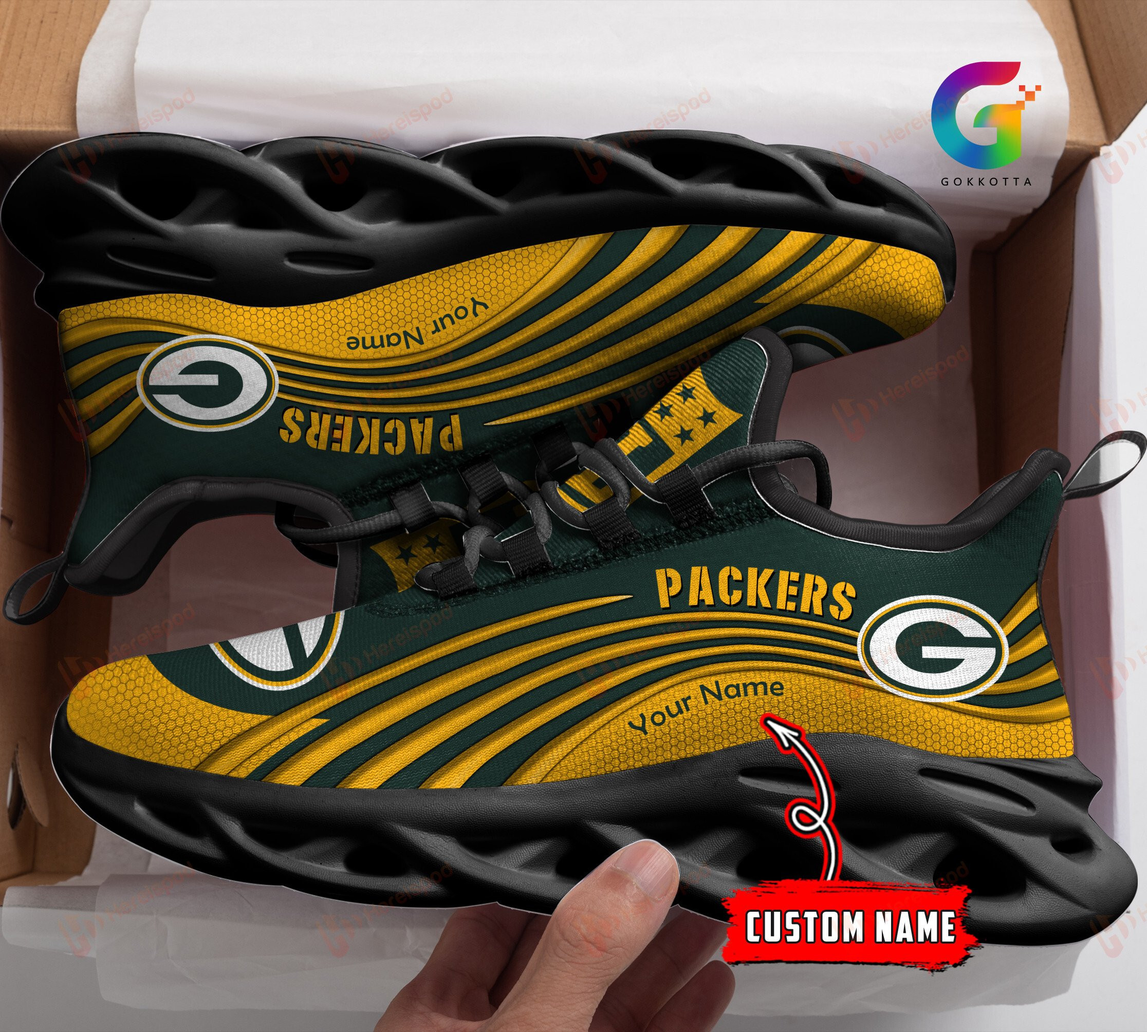 Green Bay Packers NFL Max Soul Shoes Sneakers For Men And Women