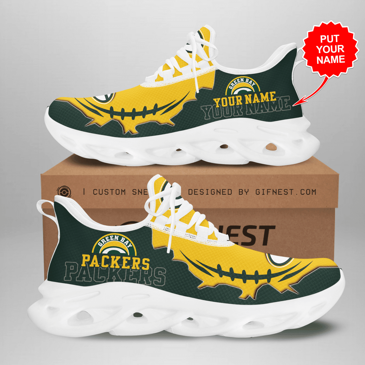 Green Bay Packers NFL Max Soul Shoes Sneakers For Men And Women