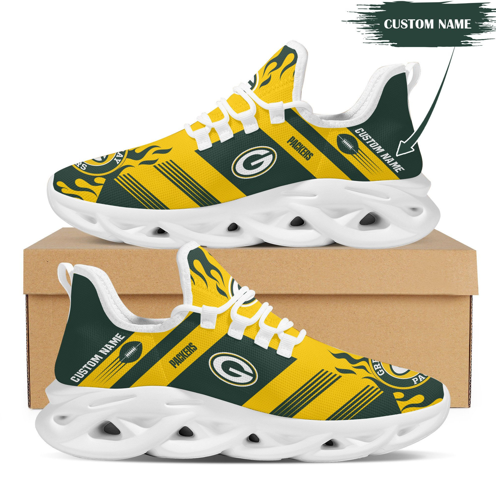 Green Bay Packers NFL Max Soul Shoes Sneakers For Men And Women