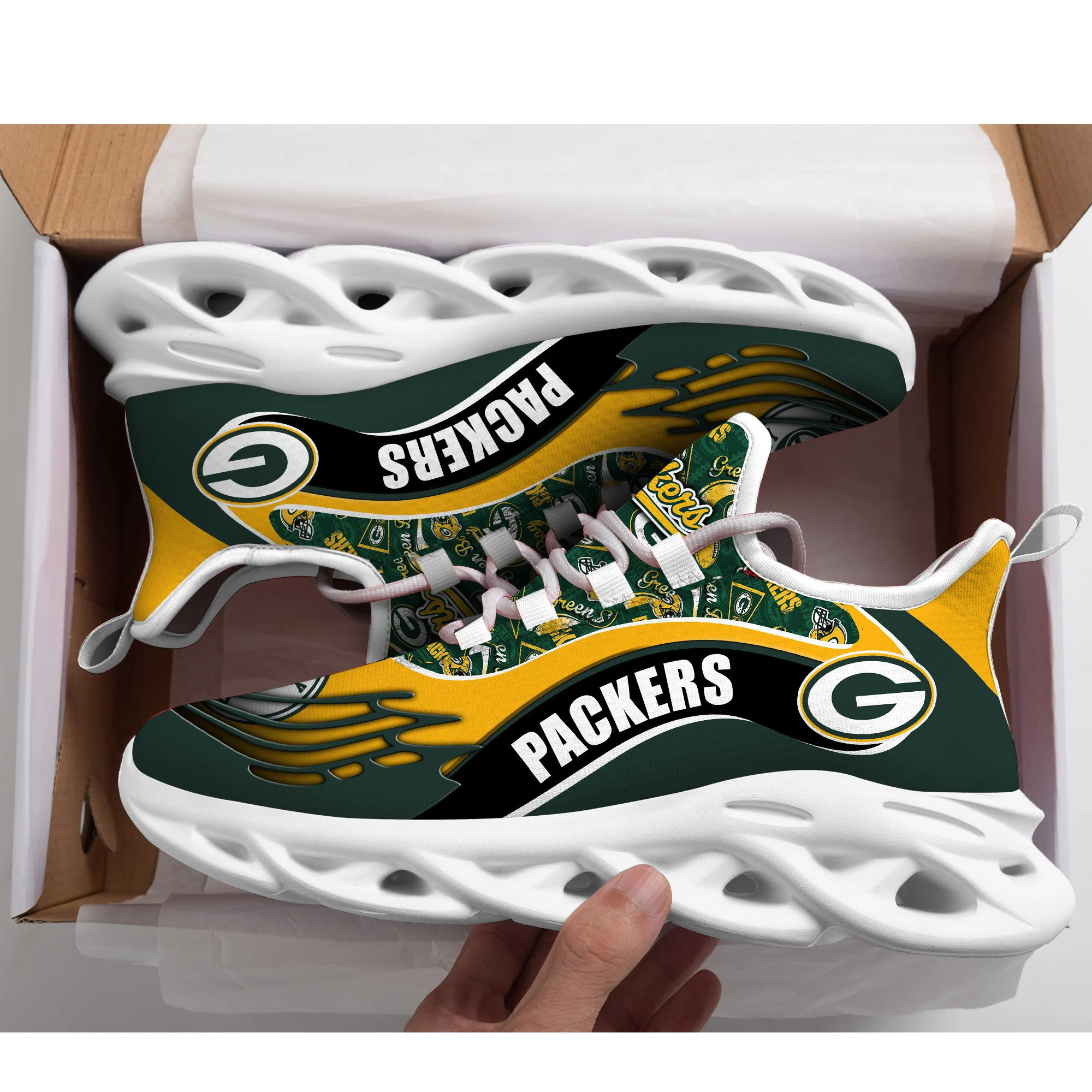 Green Bay Packers NFL Max Soul Shoes Sneakers For Men And Women