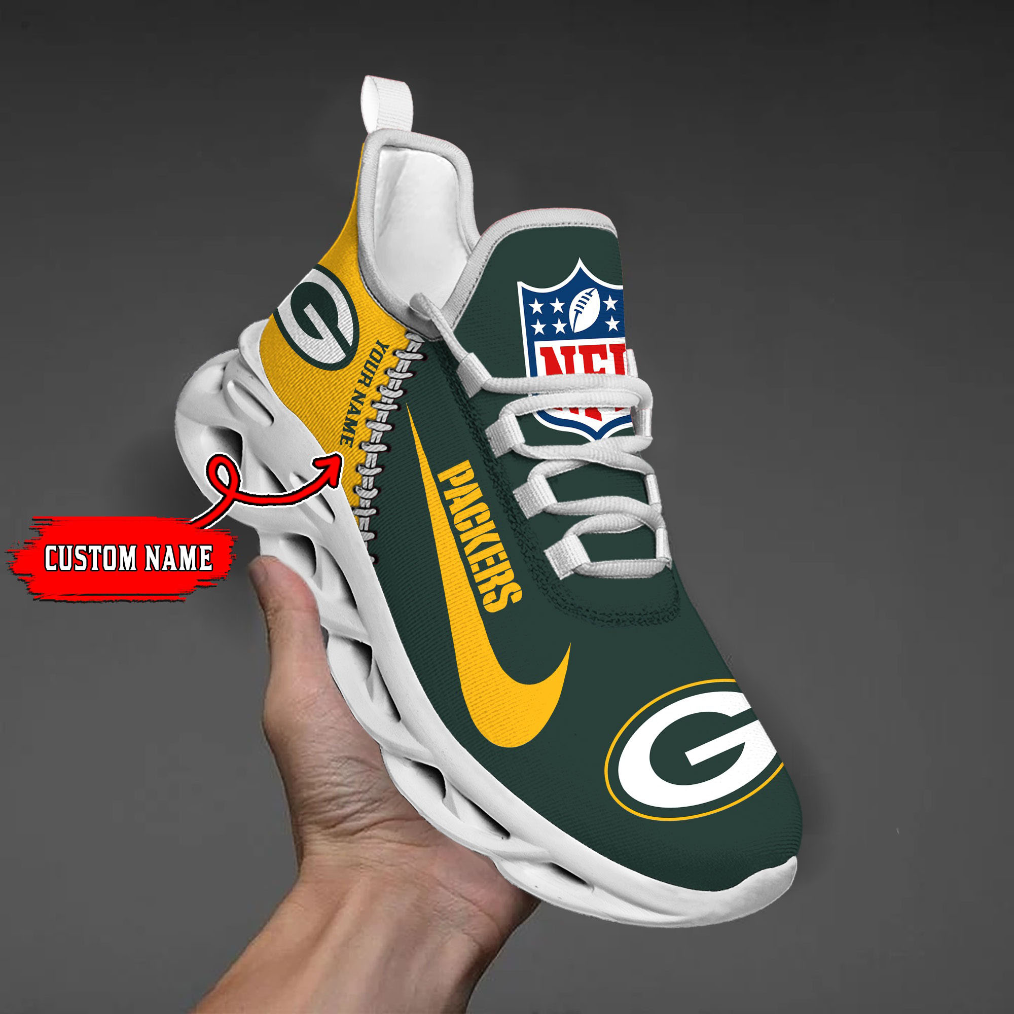 Green Bay Packers NFL Max Soul Shoes Sneakers For Men And Women