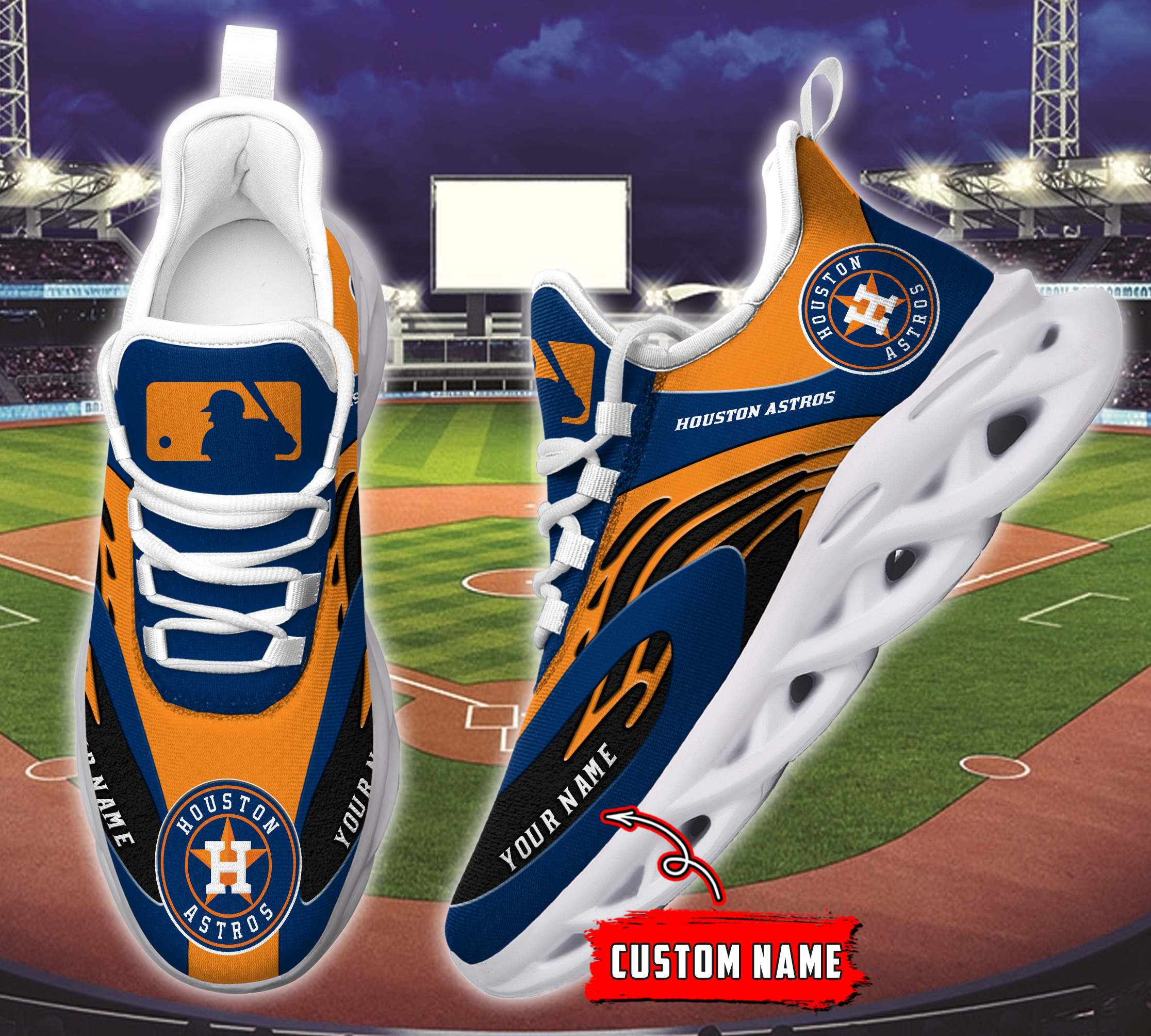 Houston Astros MLB Max Soul Shoes Sneakers For Men And Women