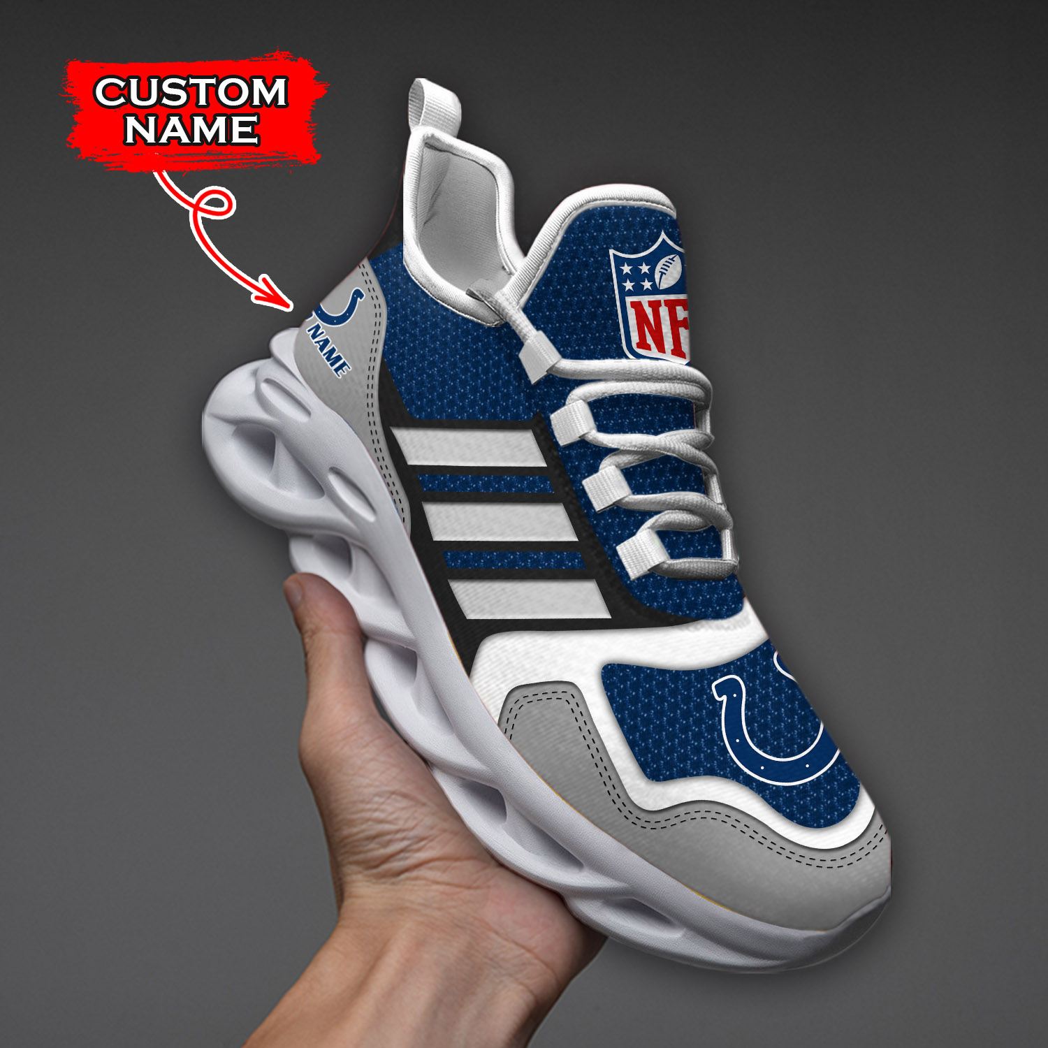 Indianapolis Colts NFL Max Soul Shoes Sneakers For Men And Women
