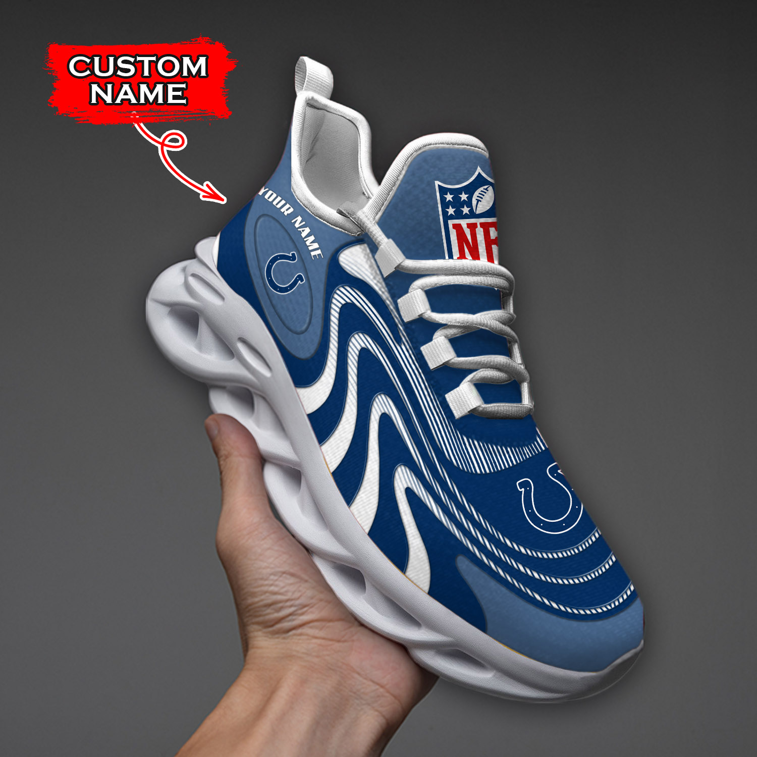 Indianapolis Colts NFL Max Soul Shoes Sneakers For Men And Women