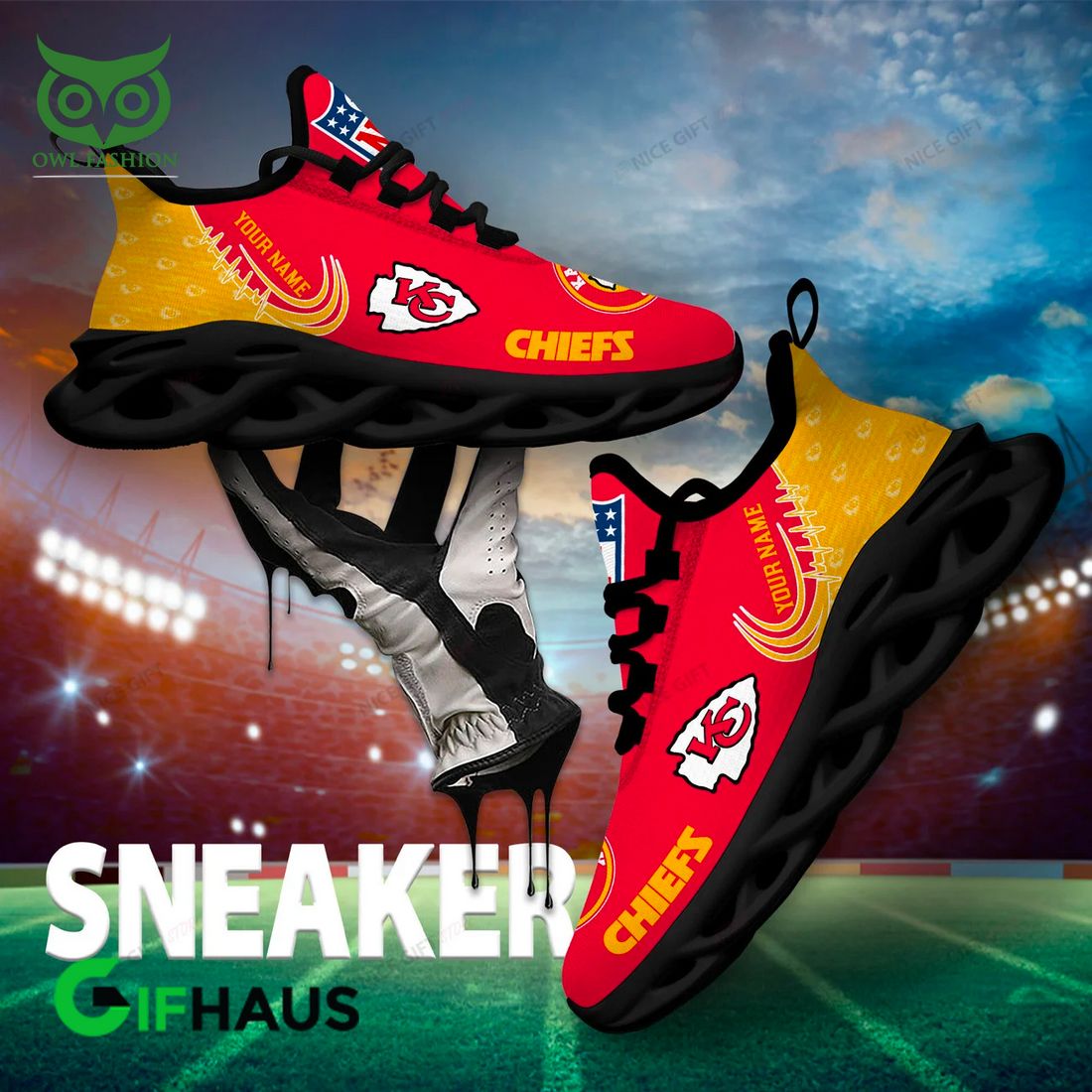 Kansas City Chiefs Max Soul Shoes Sneakers For Men And Women