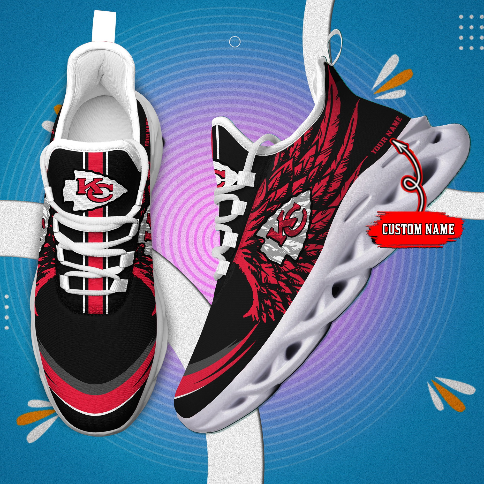 Kansas City Chiefs NFL Max Soul Shoes Sneakers For Men And Women