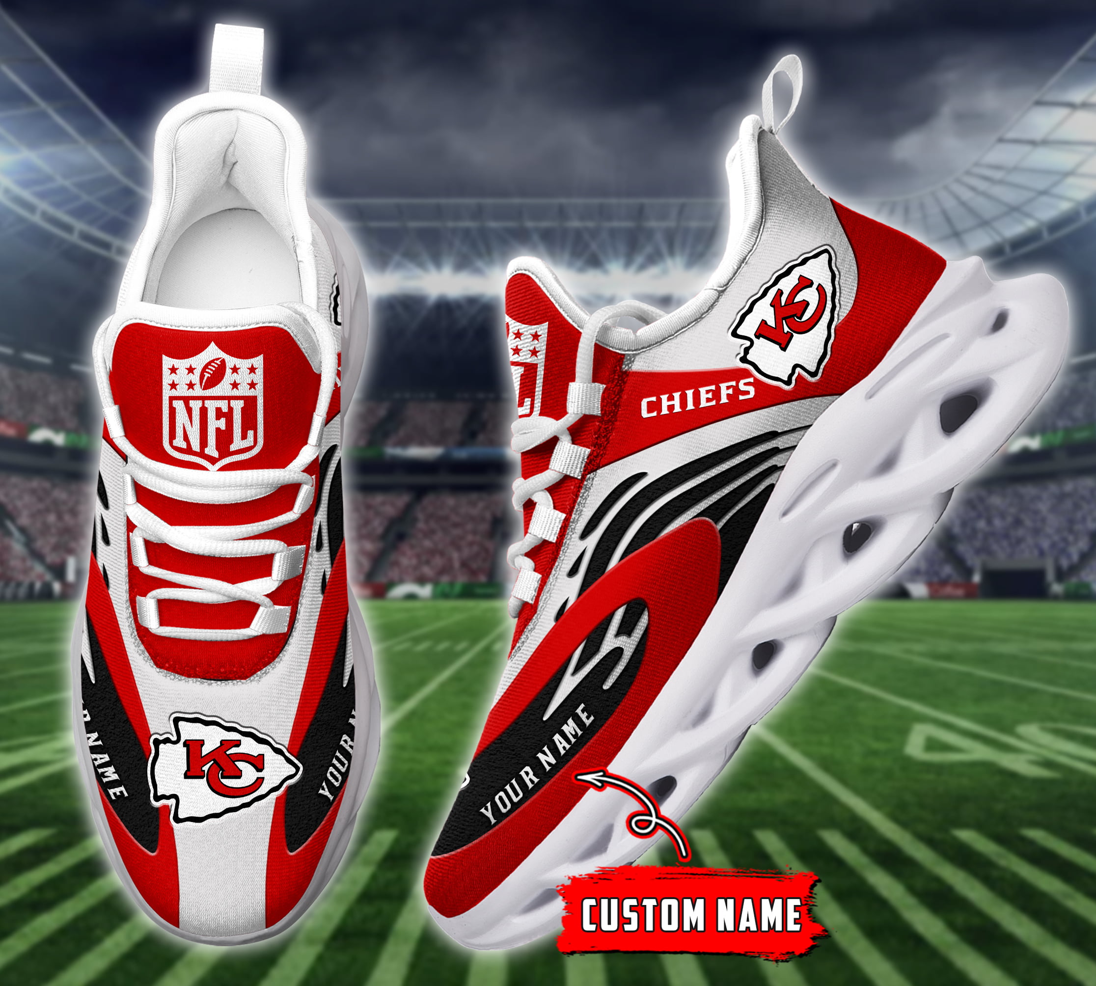 Kansas City Chiefs NFL Max Soul Shoes Sneakers For Men And Women