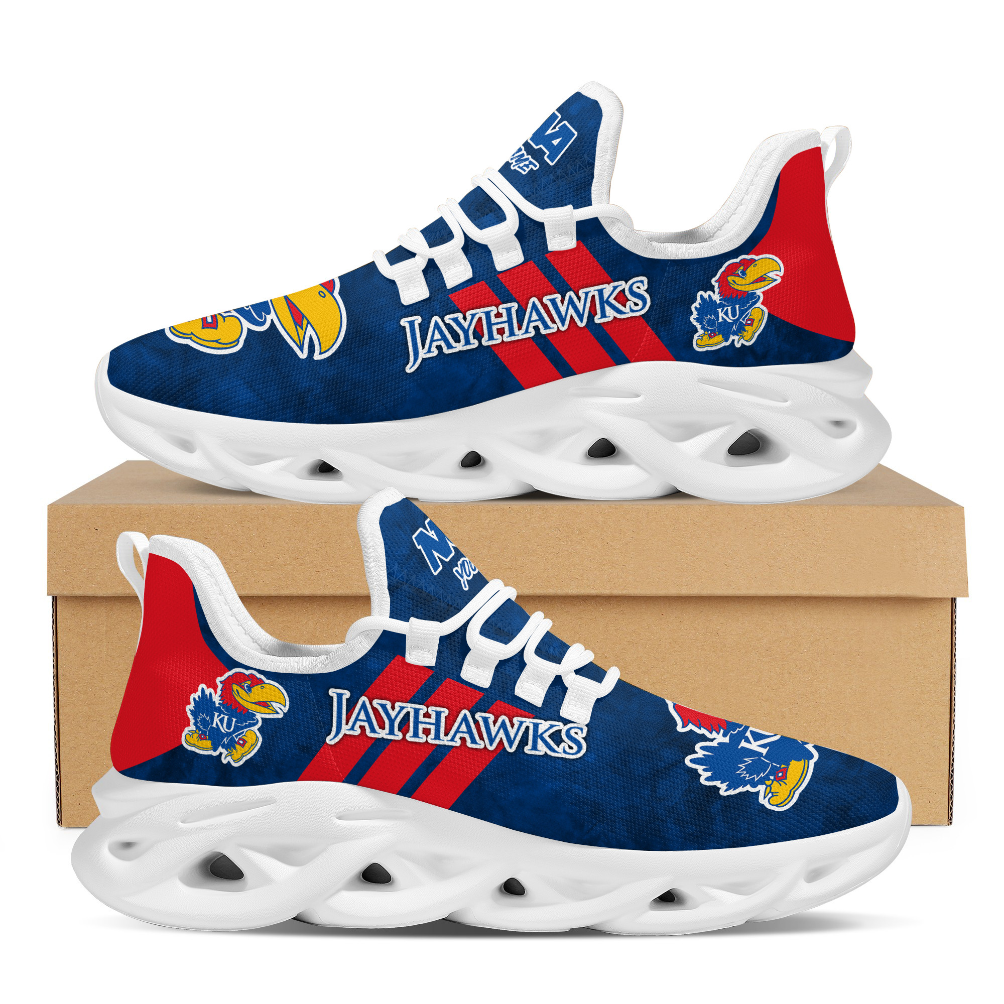 Kansas Jayhawks Max Soul Shoes Sneakers For Men And Women