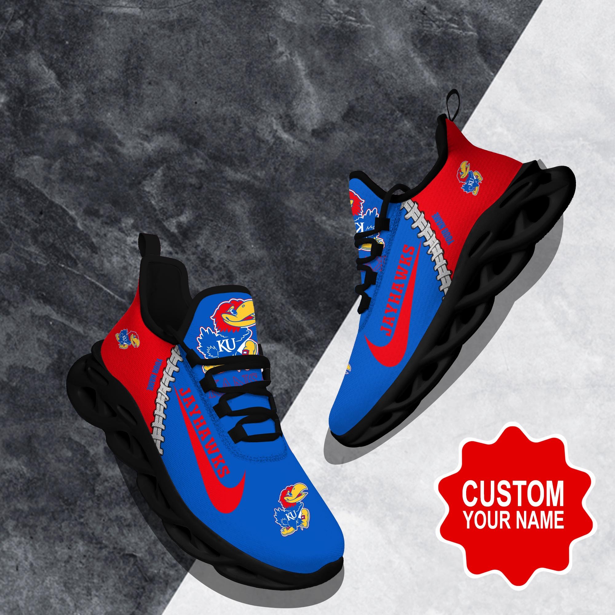Kansas Jayhawks Max Soul Shoes Sneakers For Men And Women