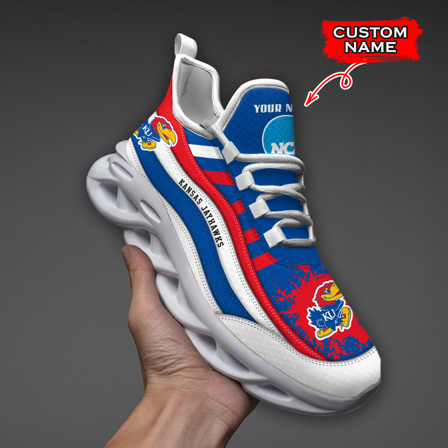 Kansas Jayhawks NCAA Max Soul Shoes Sneakers For Men And Women