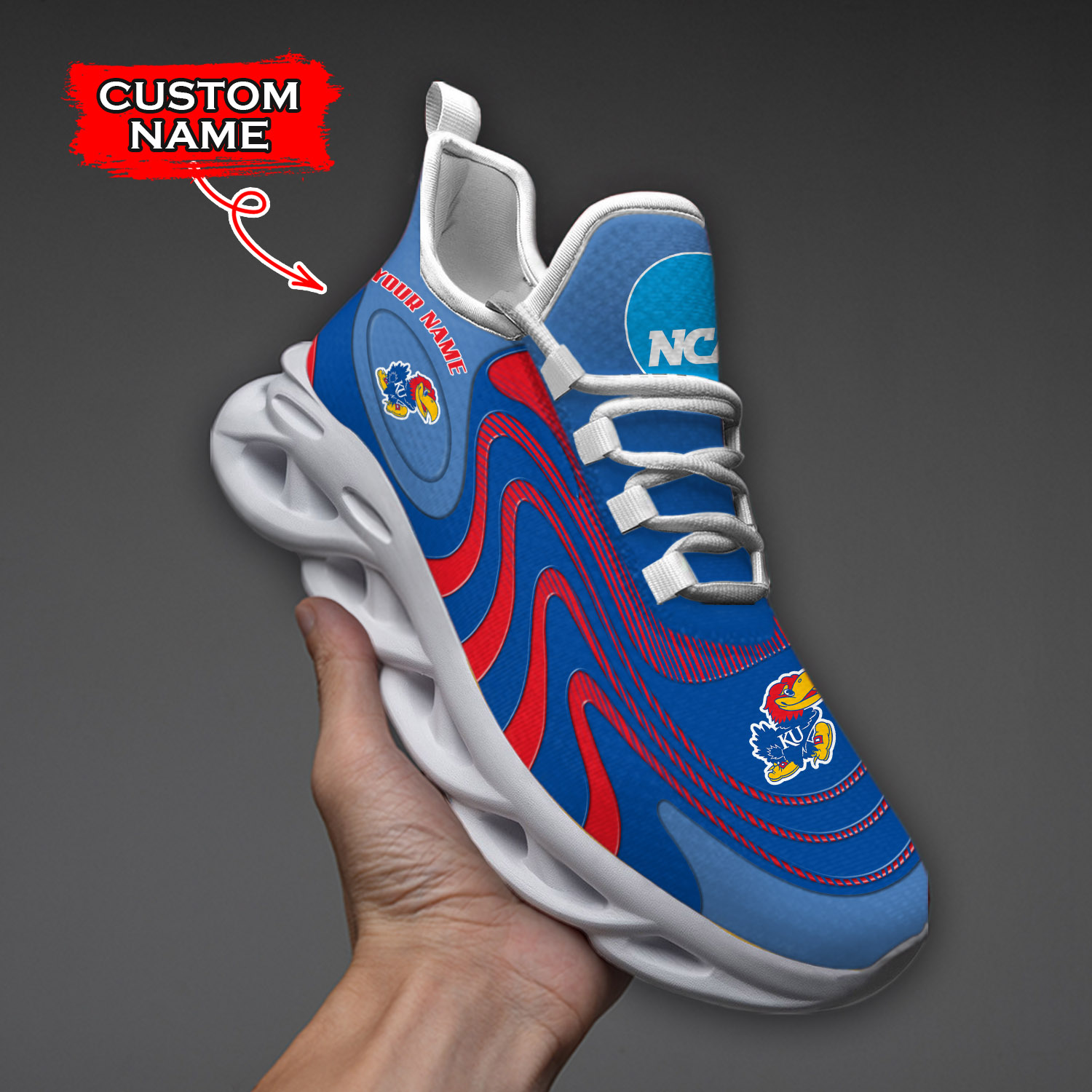 Kansas Jayhawks NCAA Max Soul Shoes Sneakers For Men And Women